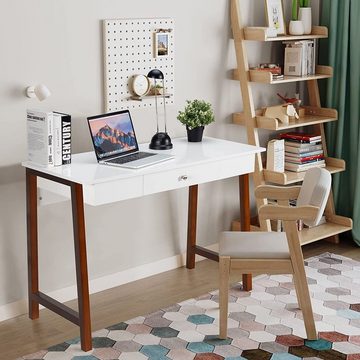 KOMFOTTEU Schreibtisch Arbeitstisch, mit Schublade, Belastbar bis 50 kg