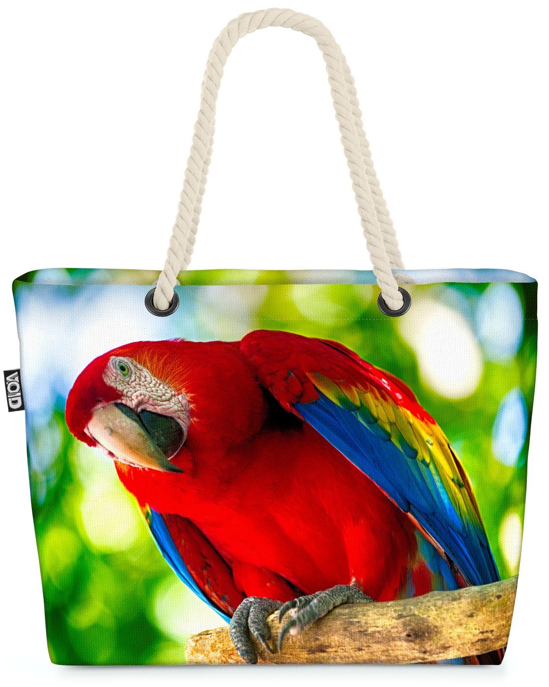 Afrika Tier Hellroter Haustier Papagei Beach VOID Safari Feder Strandtasche Vogel Papagei Bag (1-tlg), Ara