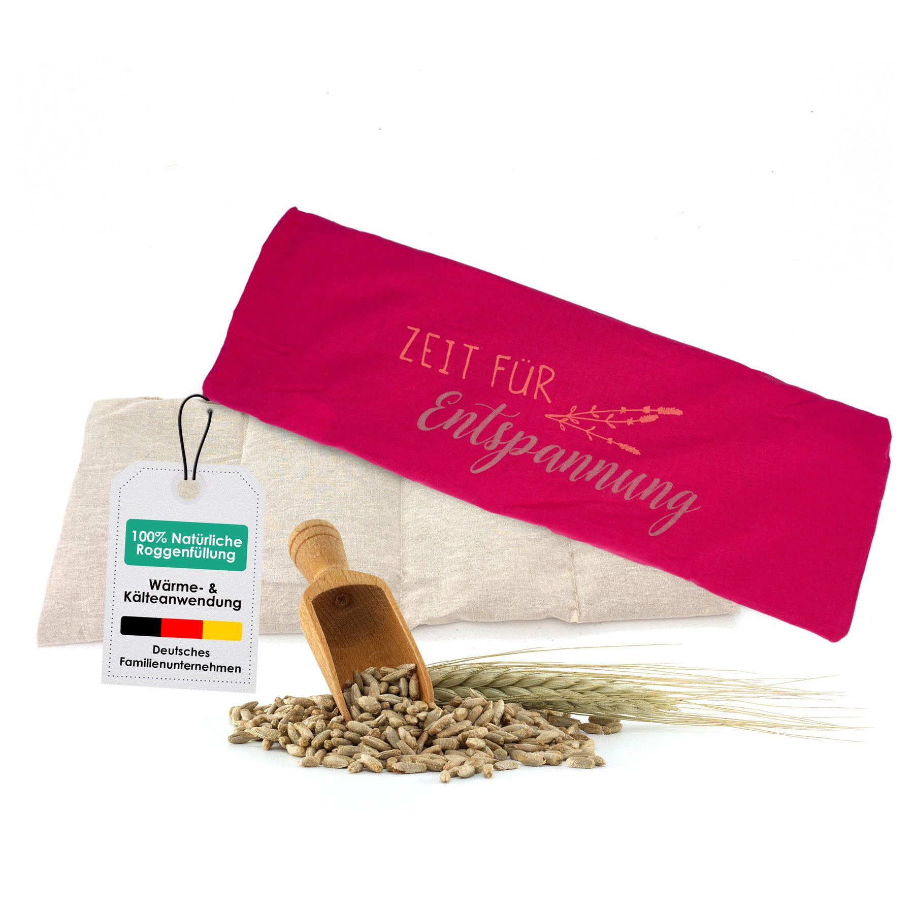 heimtexland Wärmekissen Roggen Natur Körnerkissen Kälte- und Wärmekissen, (Typ752), 4 Kammern,Roggen-Füllung,Kälte- und Wärmeanwendung