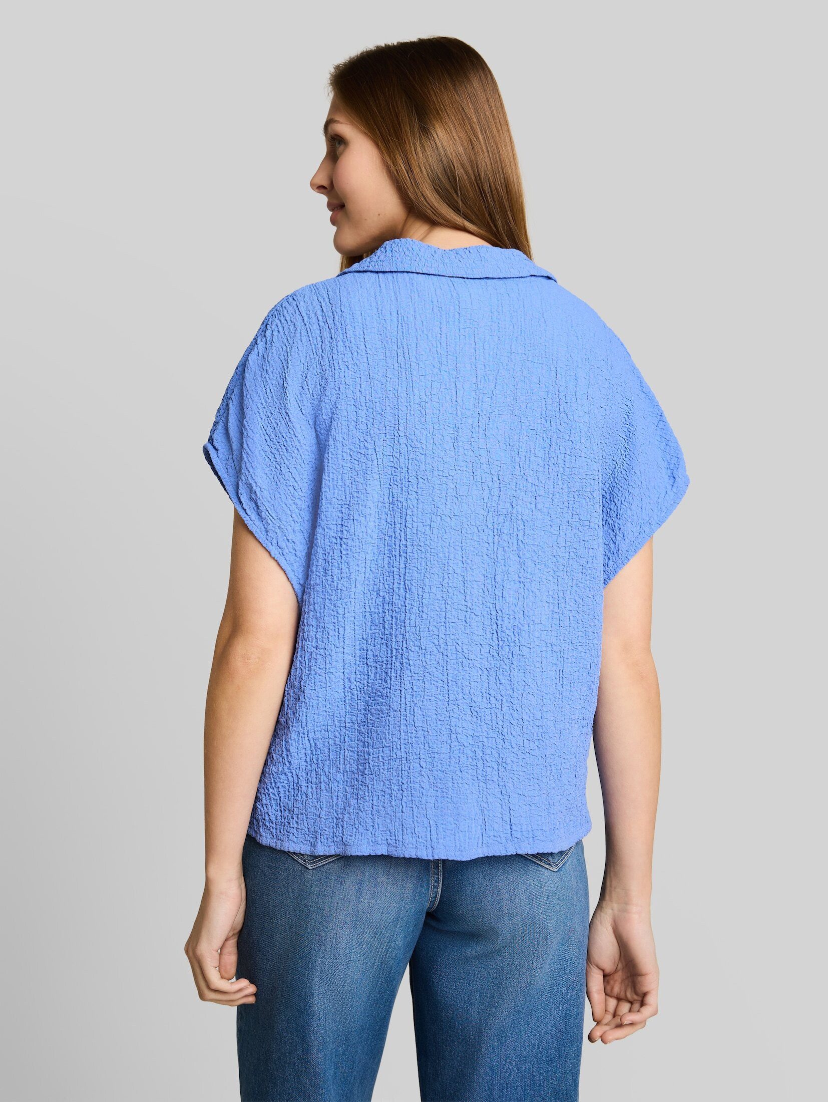 TOM TAILOR Denim Kurzarmbluse Blusen & Shirts Seersucker Resort Hemdbluse