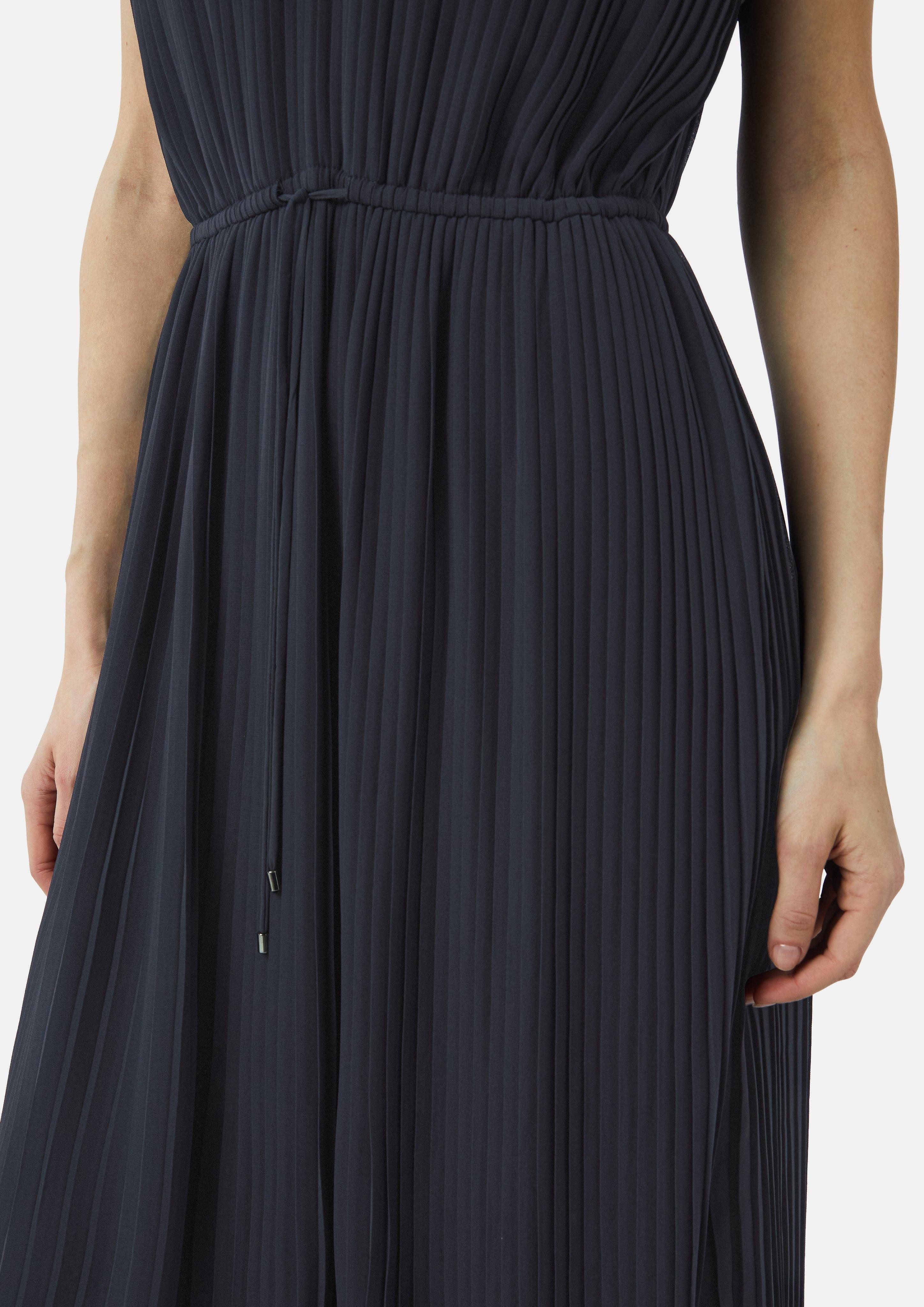 Comma Maxikleid Plissiertes Midikleid aus Chiffon günstig online kaufen