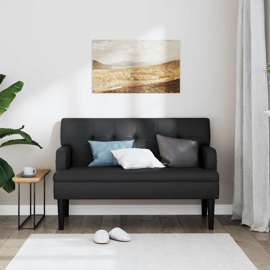 vidaXL Sitzbank Bank mit Rückenlehne Schwarz 112x65,5x75 cm Kunstleder günstig online kaufen