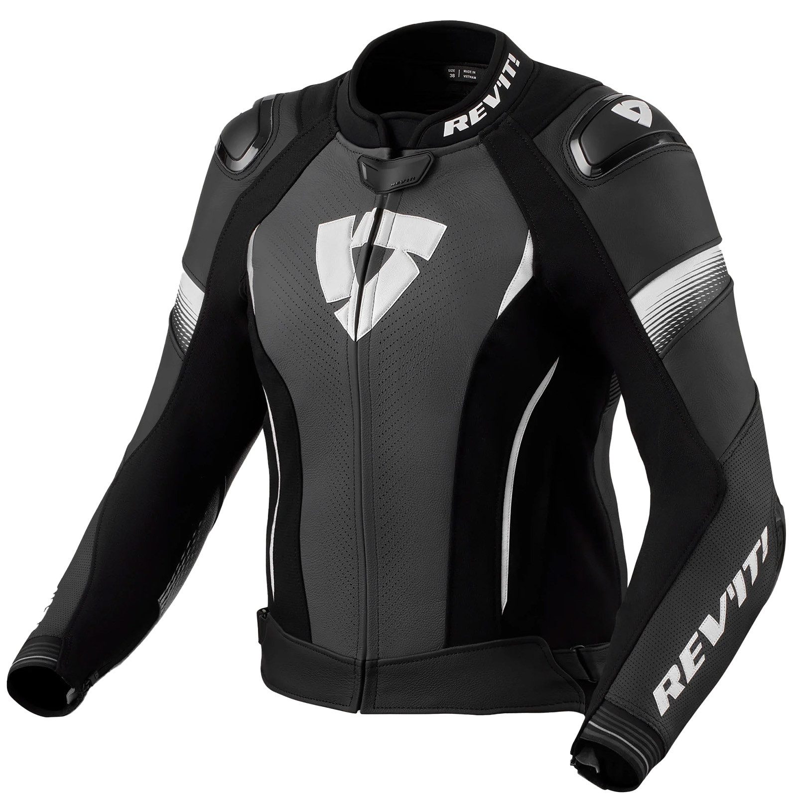Revit Motorradjacke Revit Xena 4 Pro Lederjacke Schwarz / Weiss Damen motorrad lederjacke damen