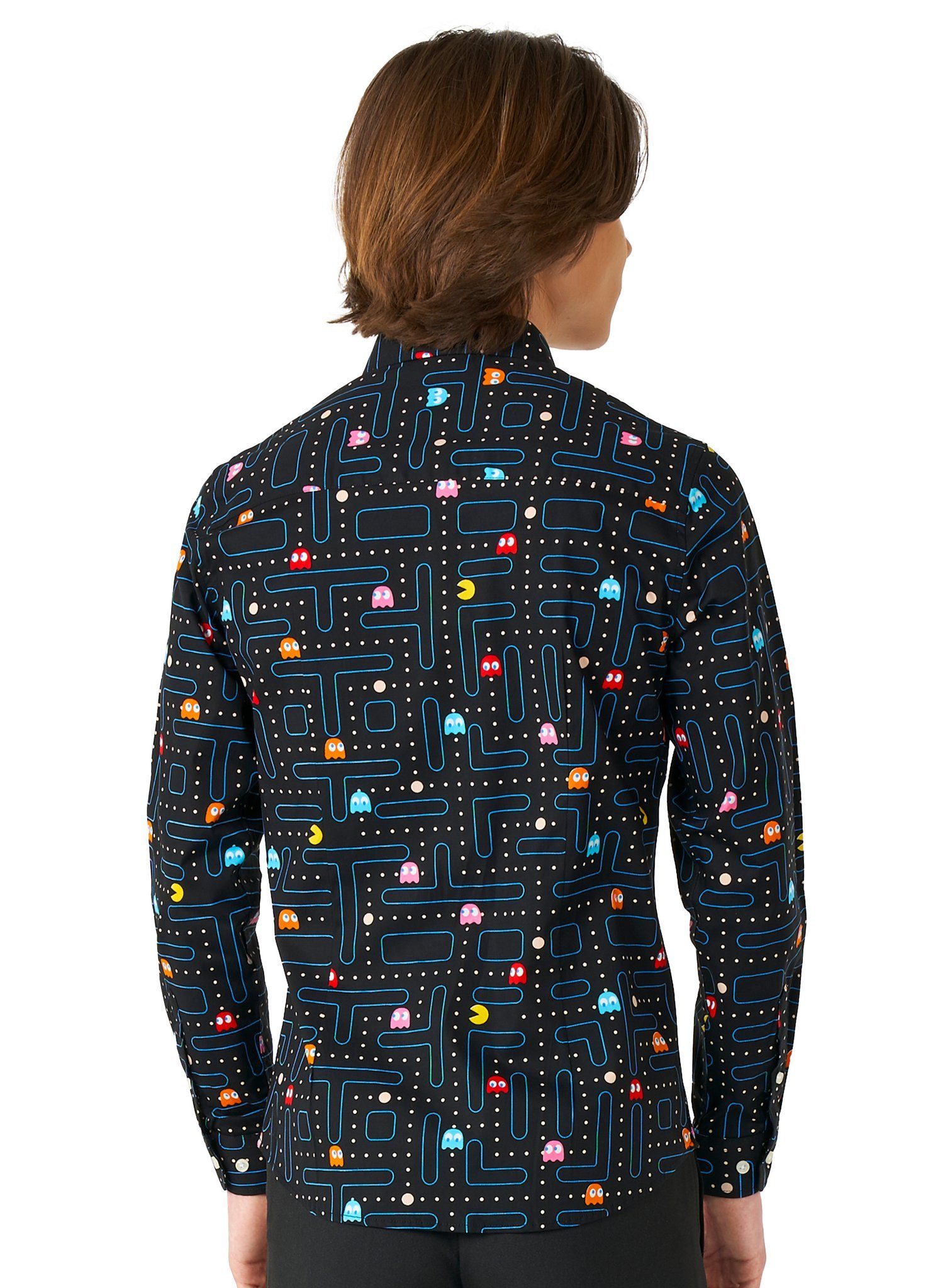 Opposuits Kostüm Teen Pac-Man Hemd für Jugendliche, Retro-Gaming-Hemd als perfekte Ergänzung zu allen Teenie Anzügen!