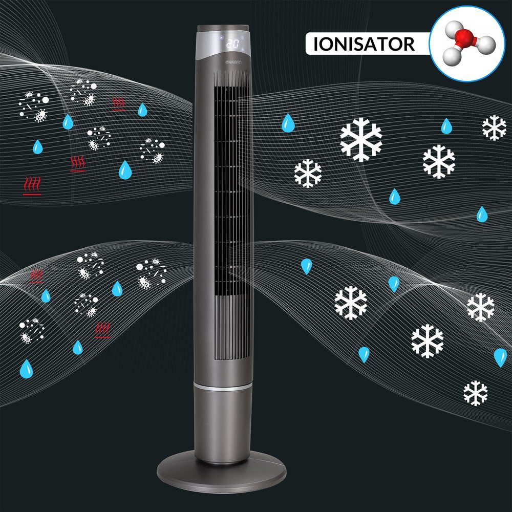 monzana Turmventilator, Fernbedienung Oszillation Modi 120cm Säulenventilator Timer mit 3 90°