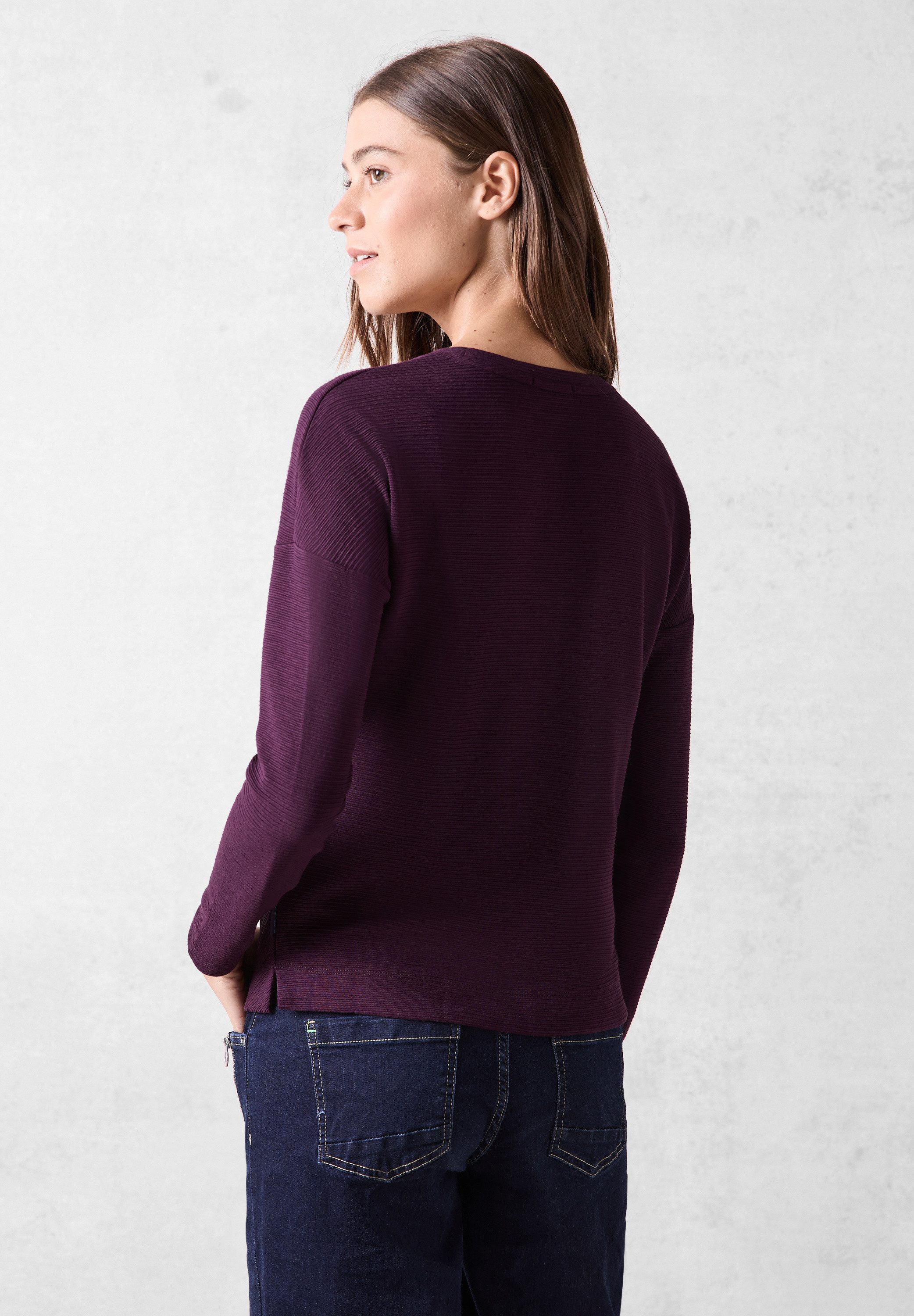 CECIL Langarmshirt mit Streifen-Struktur günstig online kaufen