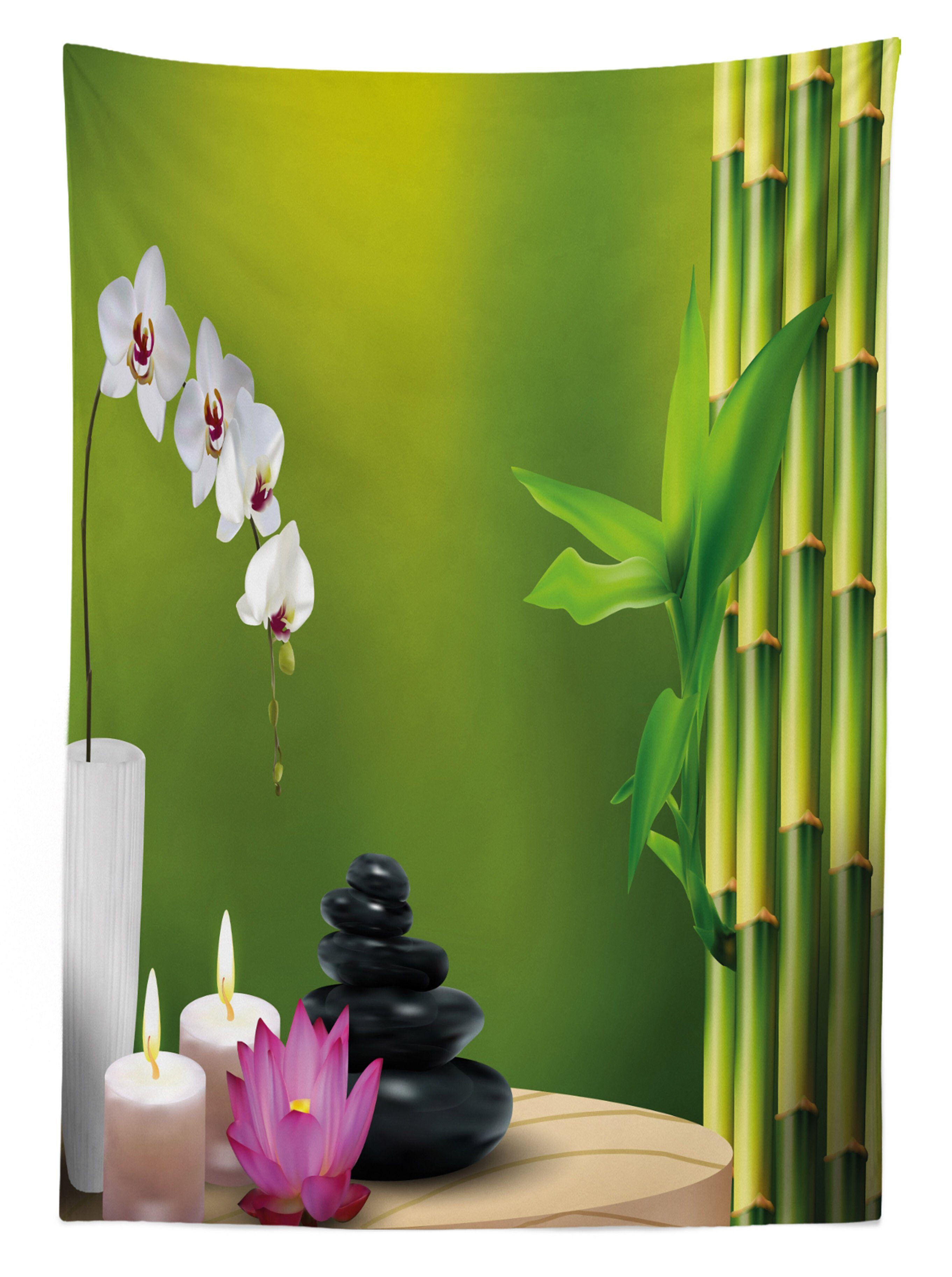 Farben, den Blume Außen Orchid Tischdecke Bereich Für Stein Klare Waschbar geeignet Abakuhaus Bambus Spa Farbfest