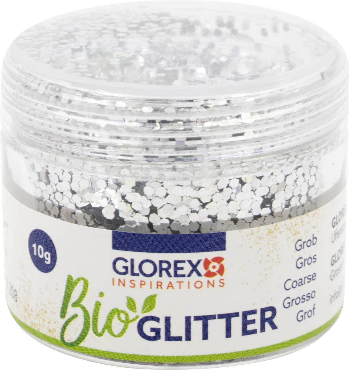 Glorex Bastelnaturmaterial Glorex Bio Glitter grob silber 10 g
