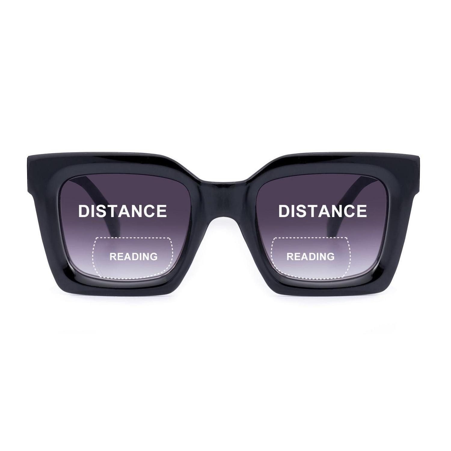LuxusKollektion Retrosonnenbrille Bifokale Lesesonnenbrille 2er-Pack Schwarz 3.5