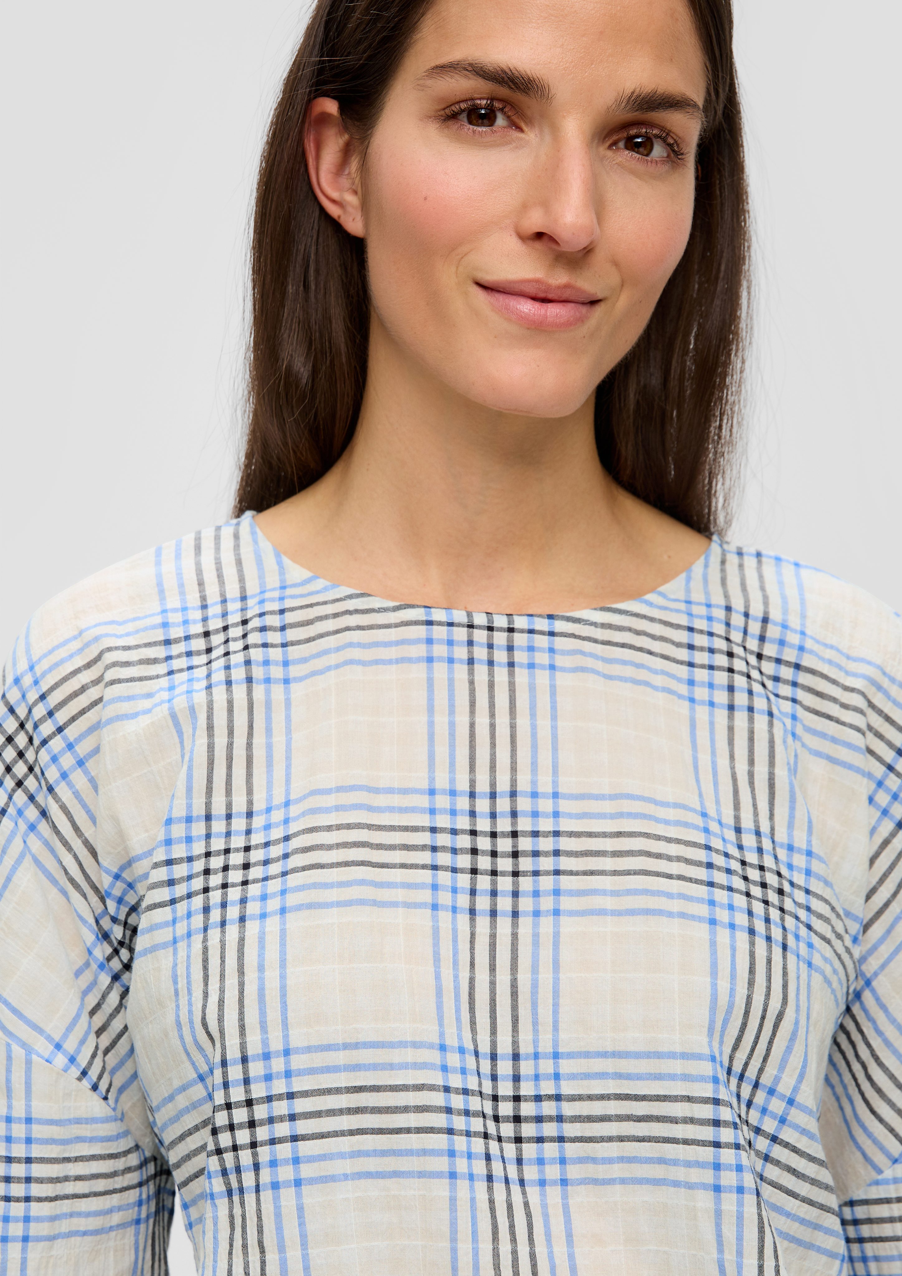 s.Oliver Langarmbluse Bluse mit All-over-Print Bindegürtel günstig online kaufen