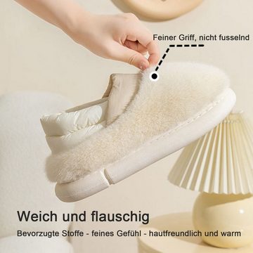 Daisred Damen Herren Winter Faux Pelz Slipper Weiche Plüsch Hausschuh