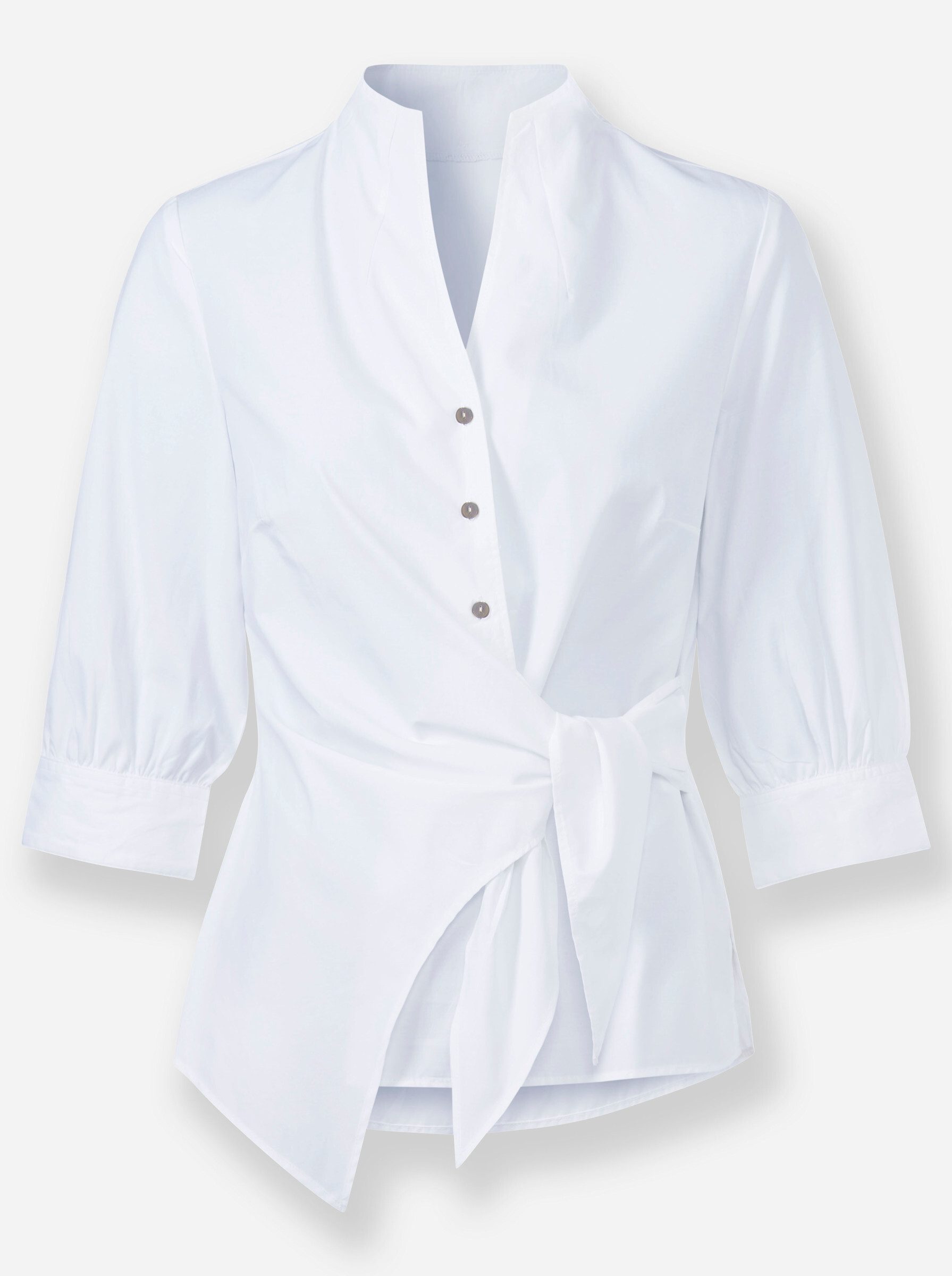 Klassische Bluse Wickelbluse 3/4-Arm