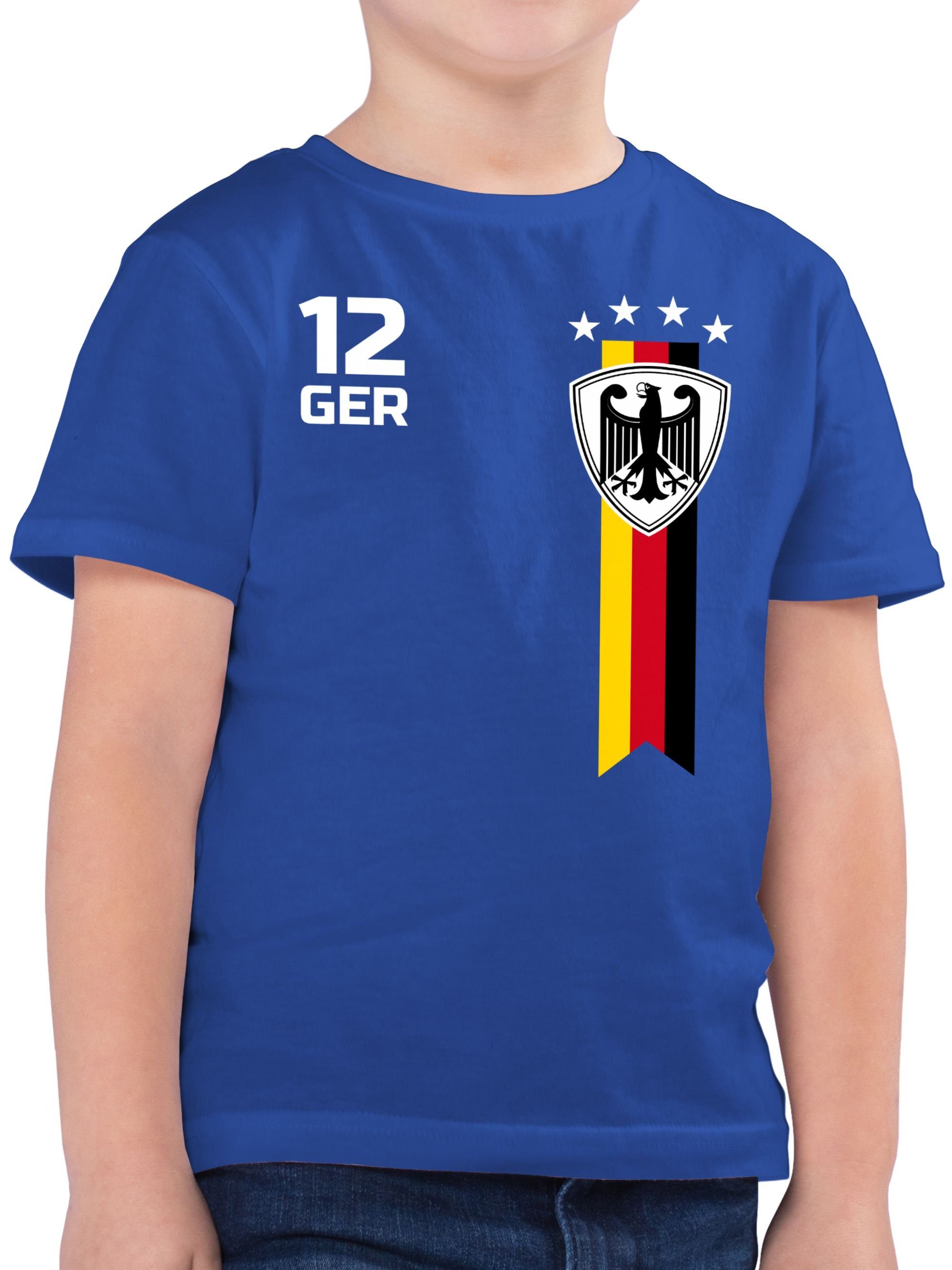 Shirtracer T-Shirt WM Fan Deutschland Fussball EM 2024 Kinder 2 Royalblau