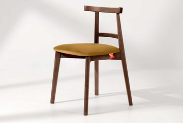 Konsimo Esszimmerstuhl Esstischstühle LILIO Holzstühle Polsterstühle 2 St, hergestellt in der EU, Vintage-Stil, Massivholzrahmen aus Buche