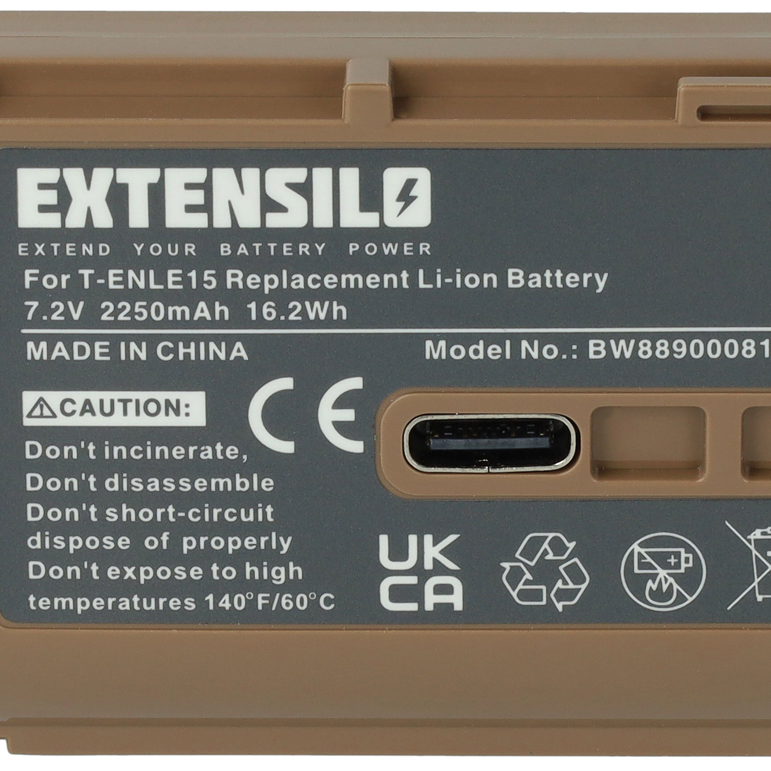 EN-EL15, Extensilo Kamera-Akku Ersatz für EN-EL15b, 2250 (7,2 EN-EL15c Nikon V) mAh EN-EL15A, Li-Ion für
