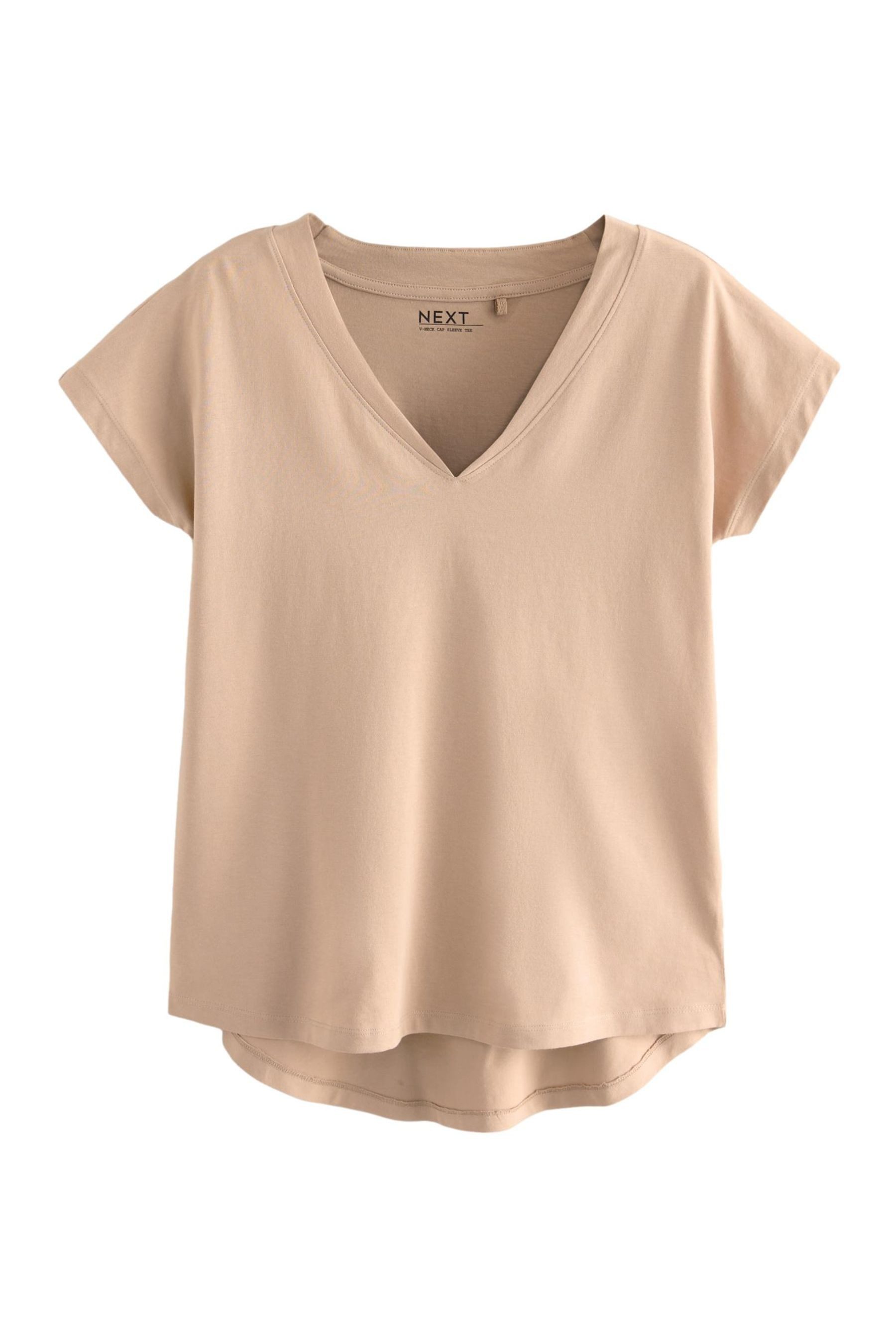 T-Shirt T-Shirt mit V-Ausschnitt + Flügelärmeln, Kurzgröße