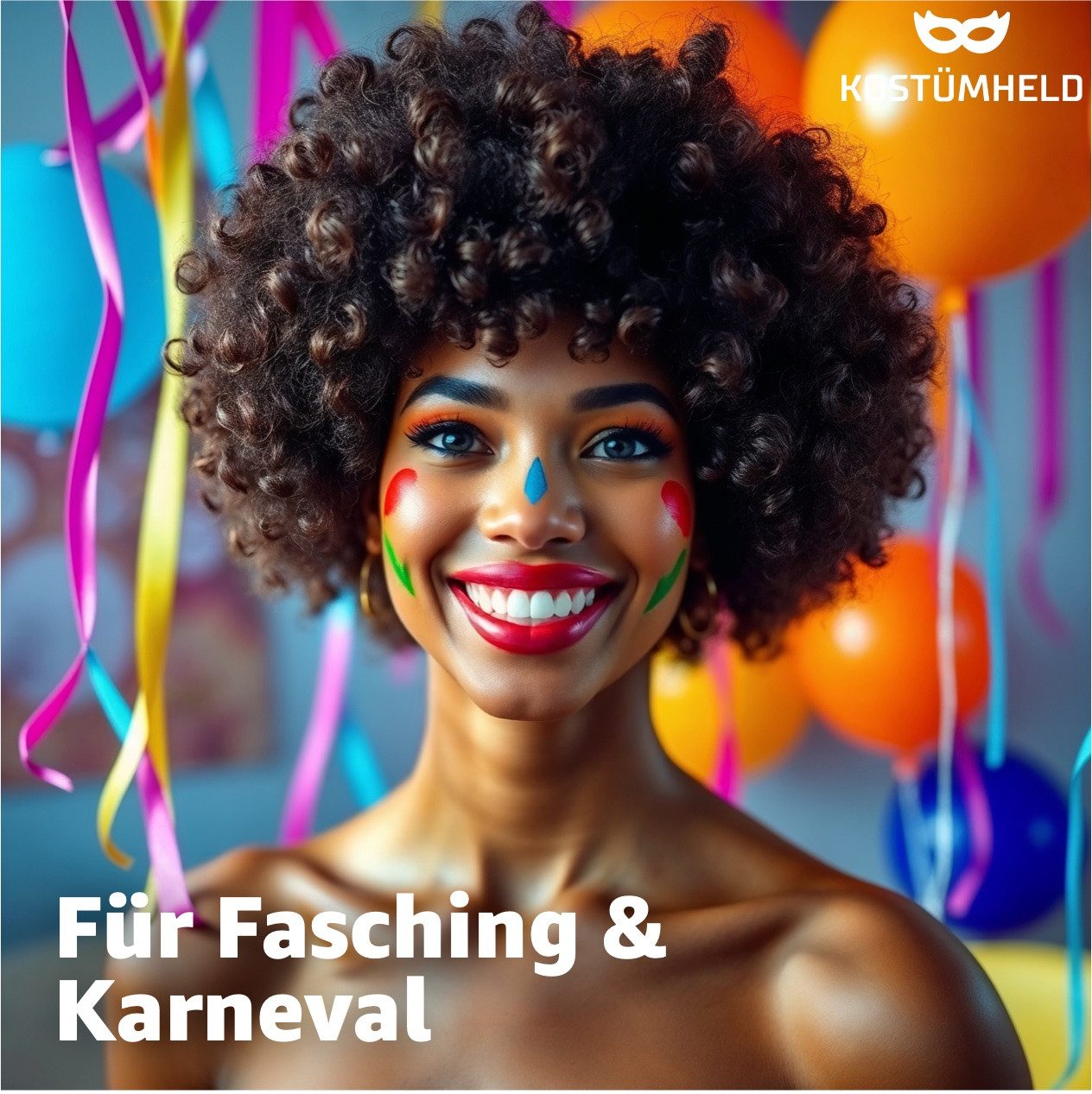 TK Gruppe Kostüm Afro Perücke – Voluminöse Lockenperücke für Fasching, Karneval