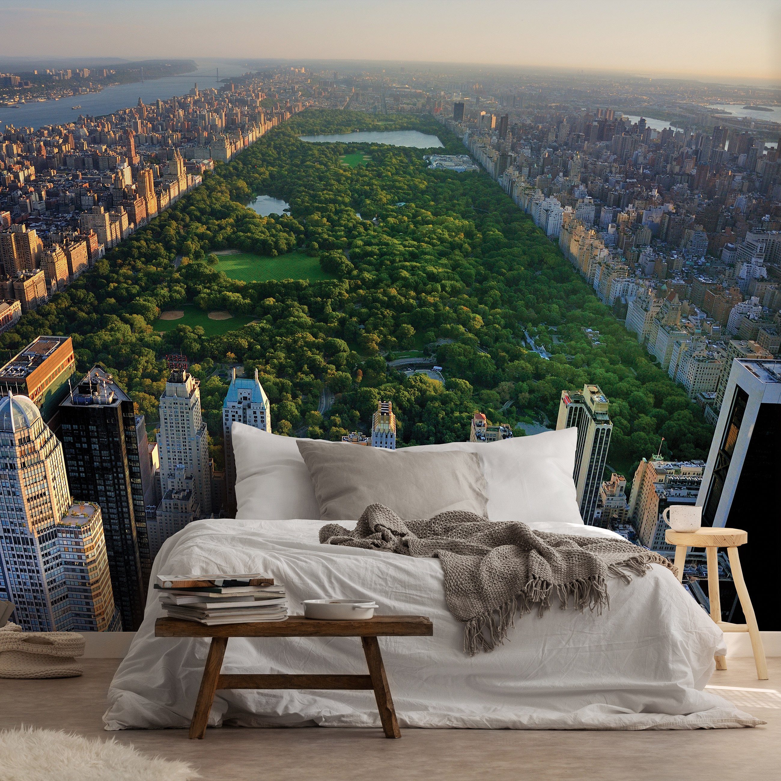 Wallarena Fototapete New York - Mehrfarbig - Modern - Vlies - Wohnzimmer, glatt, 208x146cm