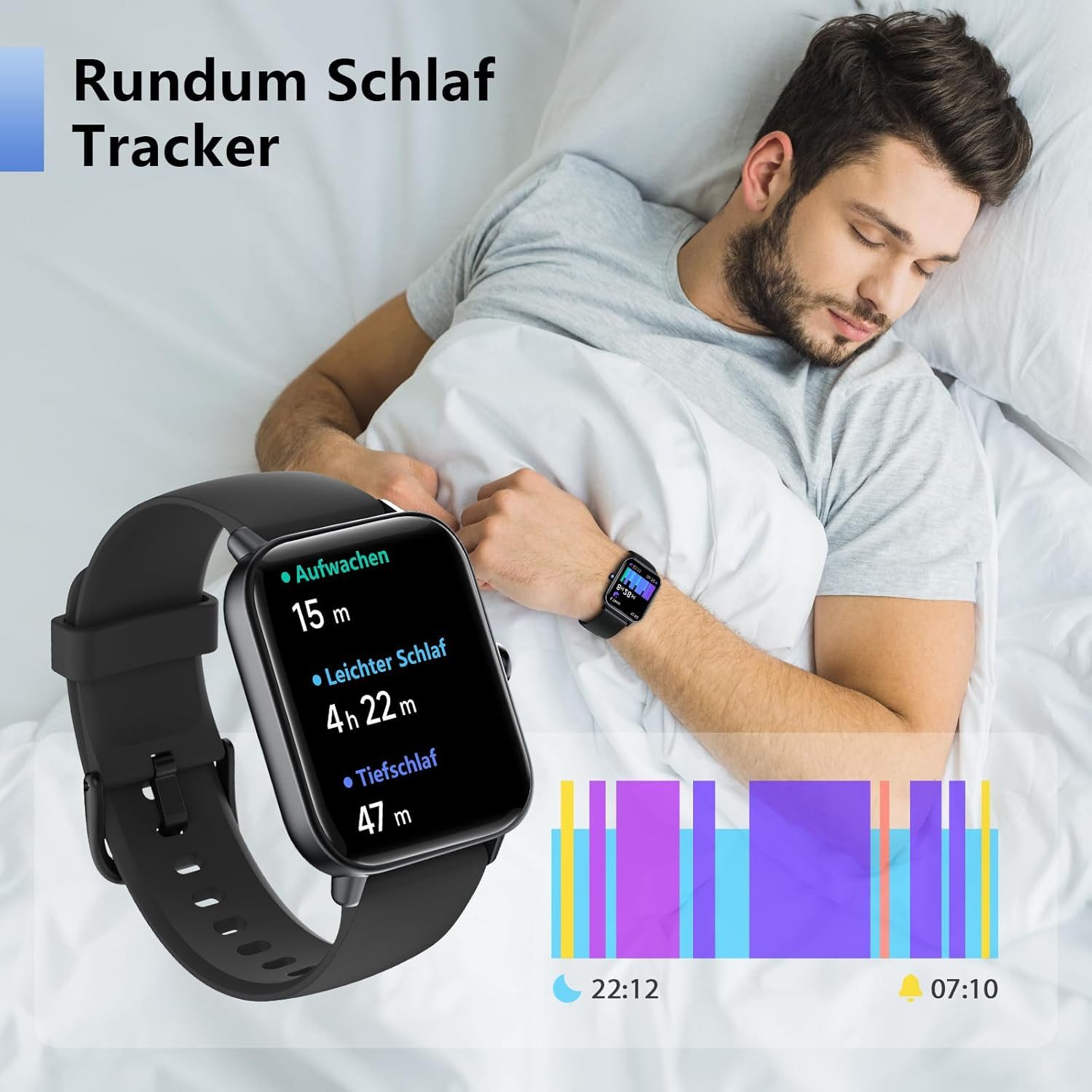 Woneligo IDW19 Smartwatch (android ios), Smartwatch Damen mit Bluetooth Telefon Fitness Tracker und Zyklus