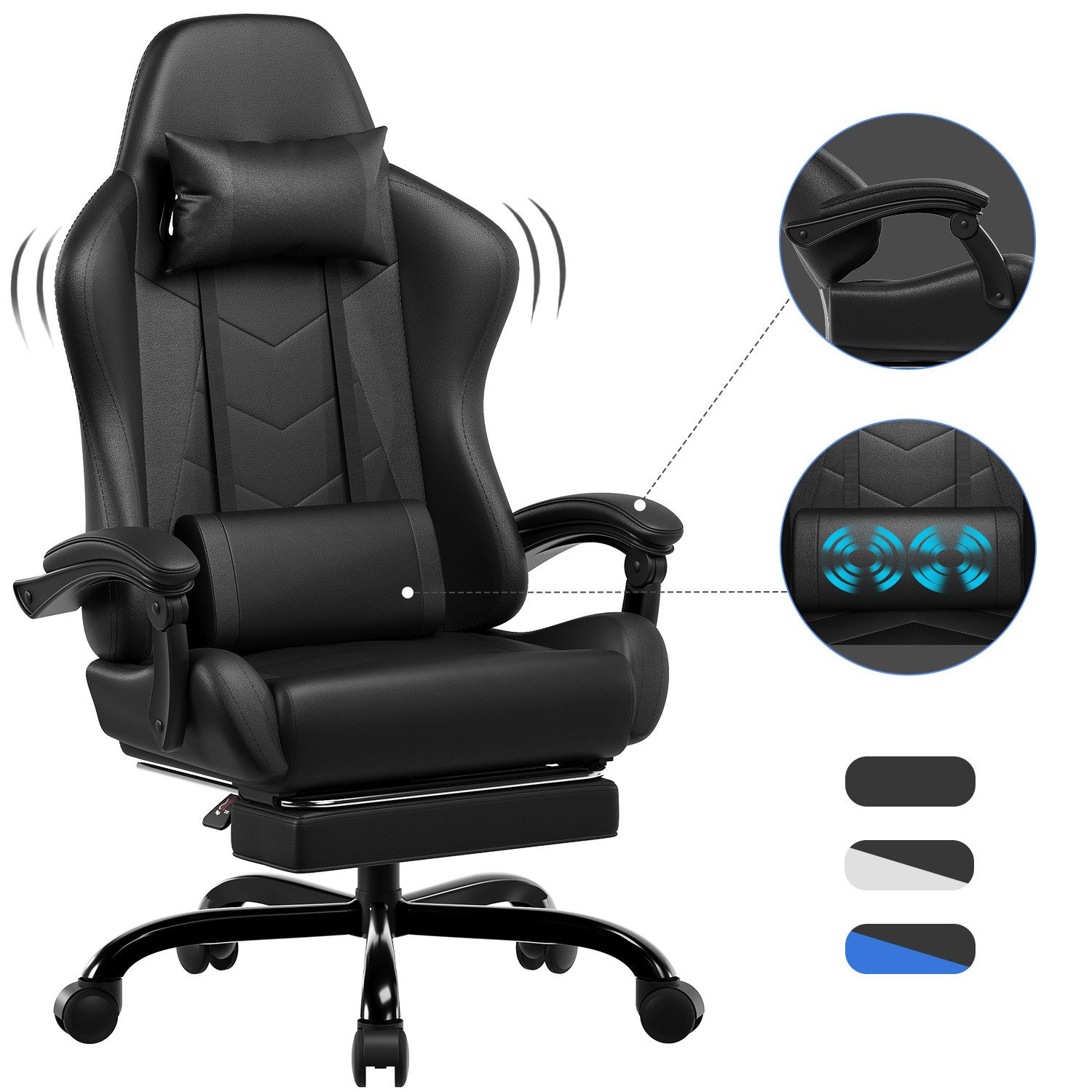 HOMALL Gaming-Stuhl LED Massage Bürostuhl mit günstig online kaufen