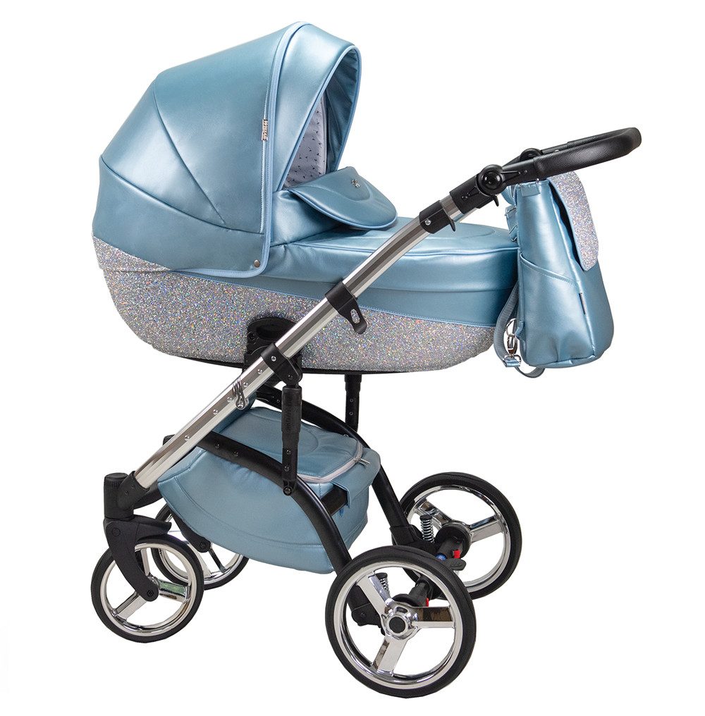 BabyMerc Kombi-Kinderwagen Vip Lux 4 in 1 inkl. Sportsitz, Autositz und Zubehör in 21 Farben