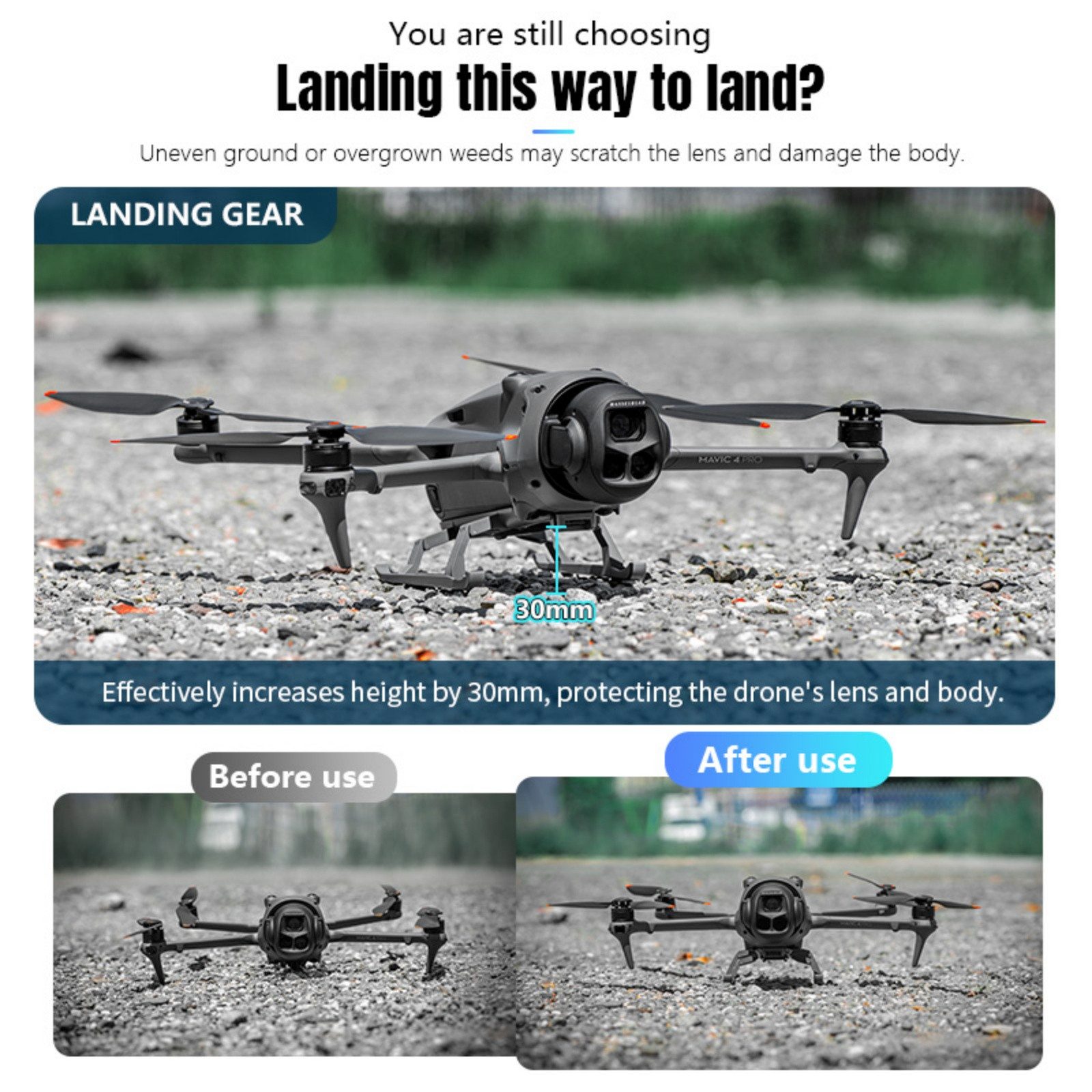 STARTRC Action Cam-Halterung Landegestell für DJI Mavic 4 Pro Faltbar Erhöht Anti-Sturz Schutz