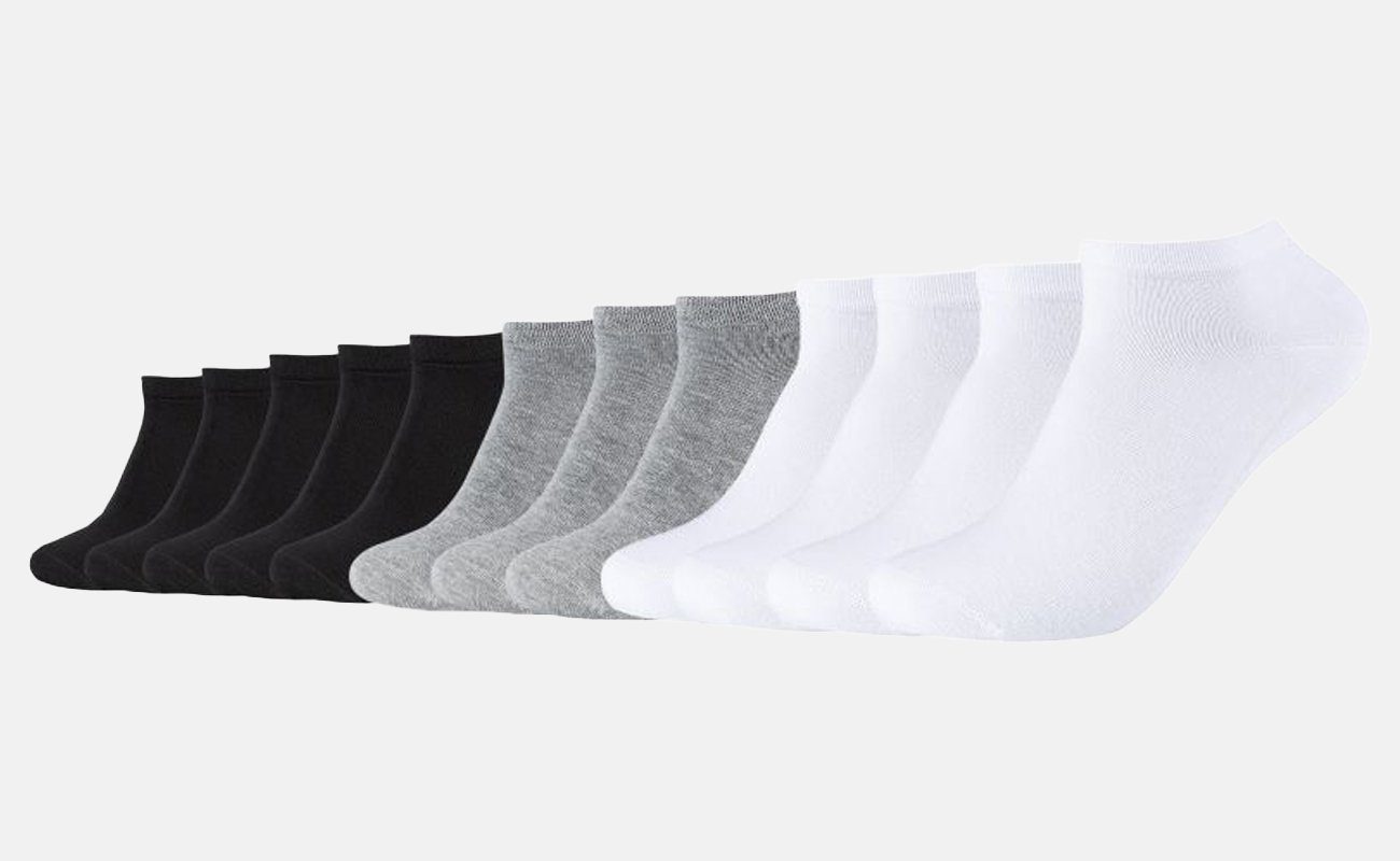 Camano Sneakersocken Unisex Socken Organic pflegeleichter Cotton Baumwollmischung White (12-Paar) Sneaker Mix aus (1001) Ca-Soft