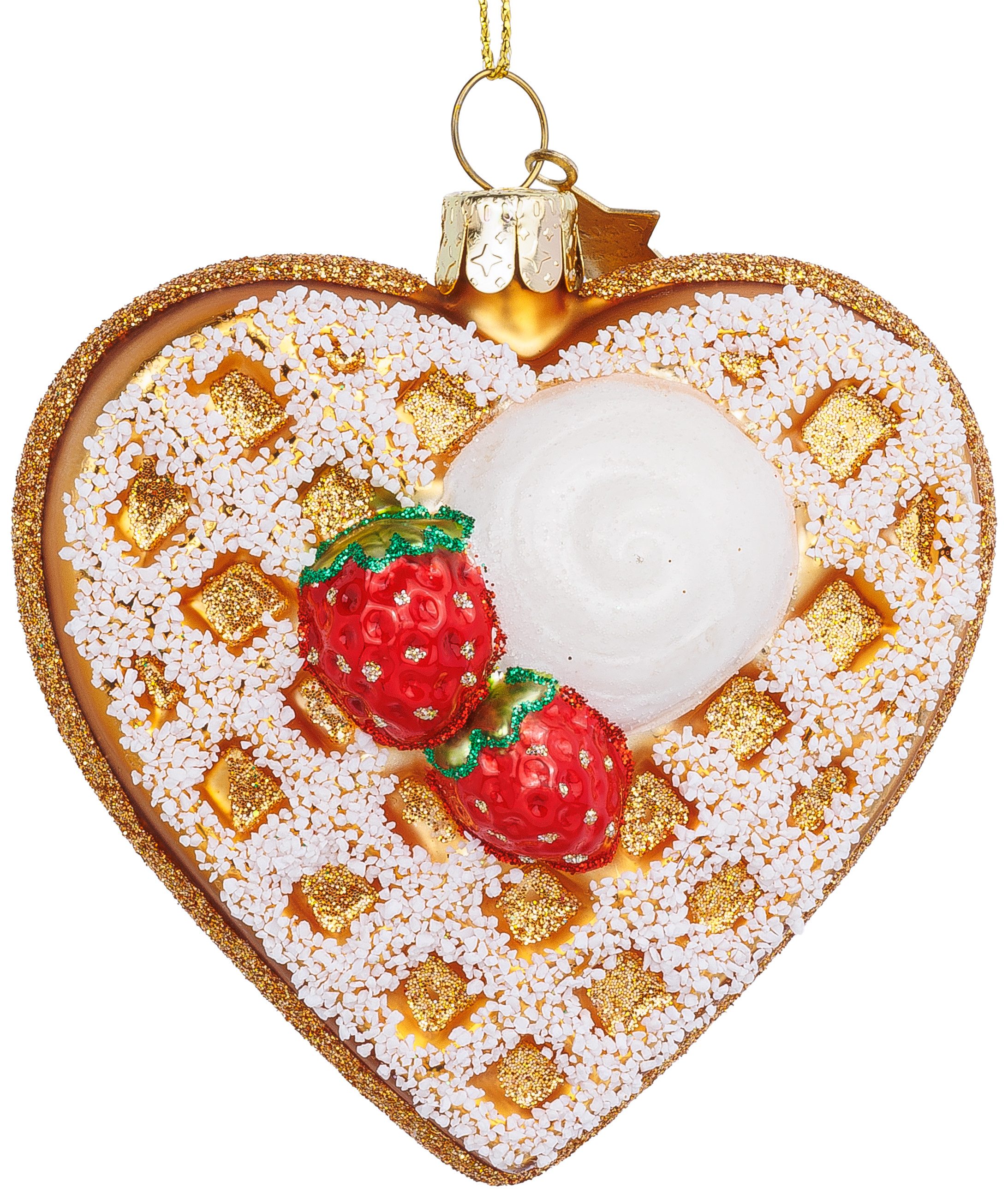 SIKORA Christbaumschmuck Waffelherz besondere Weihnachtskugel Glas Anhänger günstig online kaufen