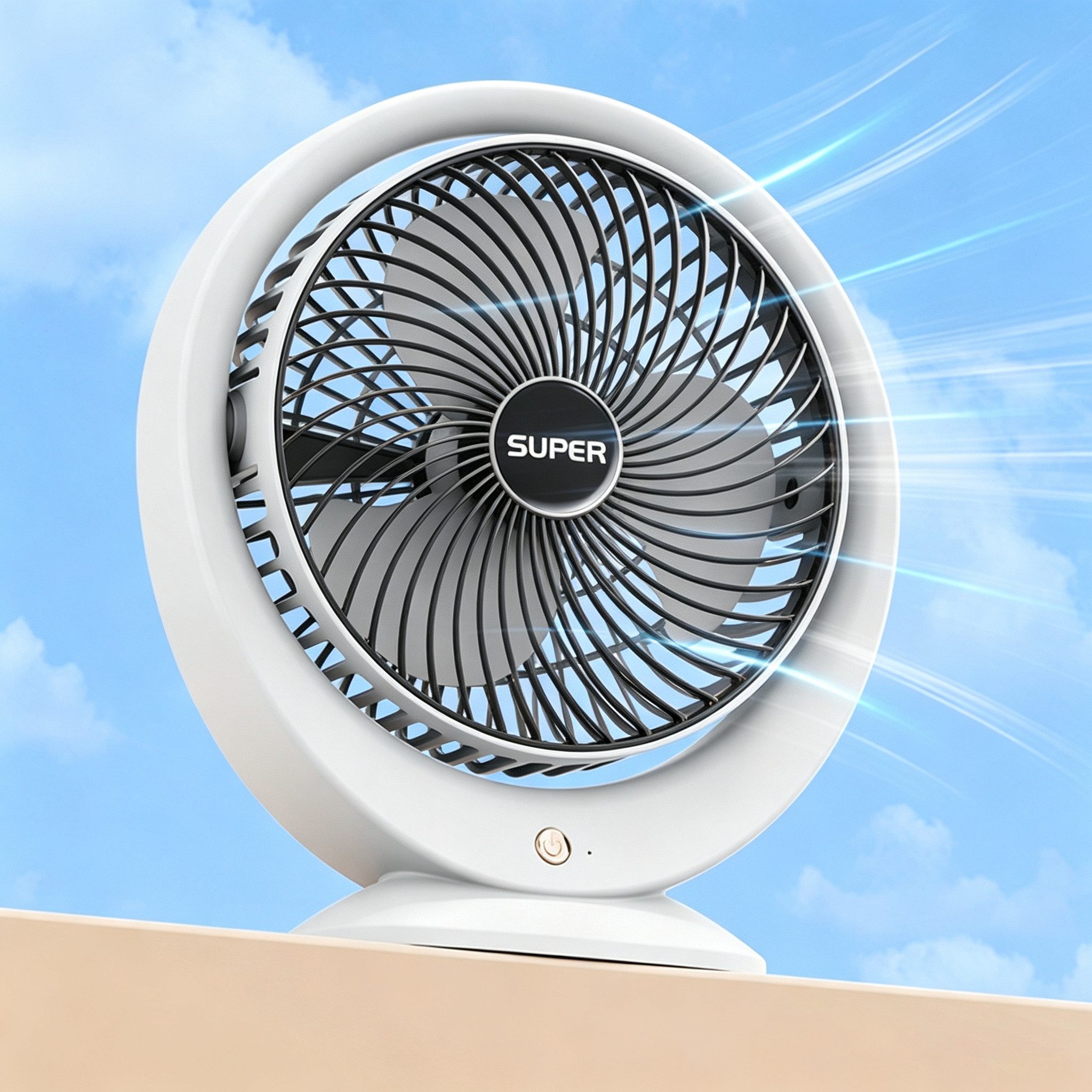 MOPUEA Ventilatorkombigerät Mini Ventilator Standventilator Tischventilator Luftzirkulation, 180° verstellbar Mobiler Luftkühler Schnelle Kühlung, Leiser Betrieb