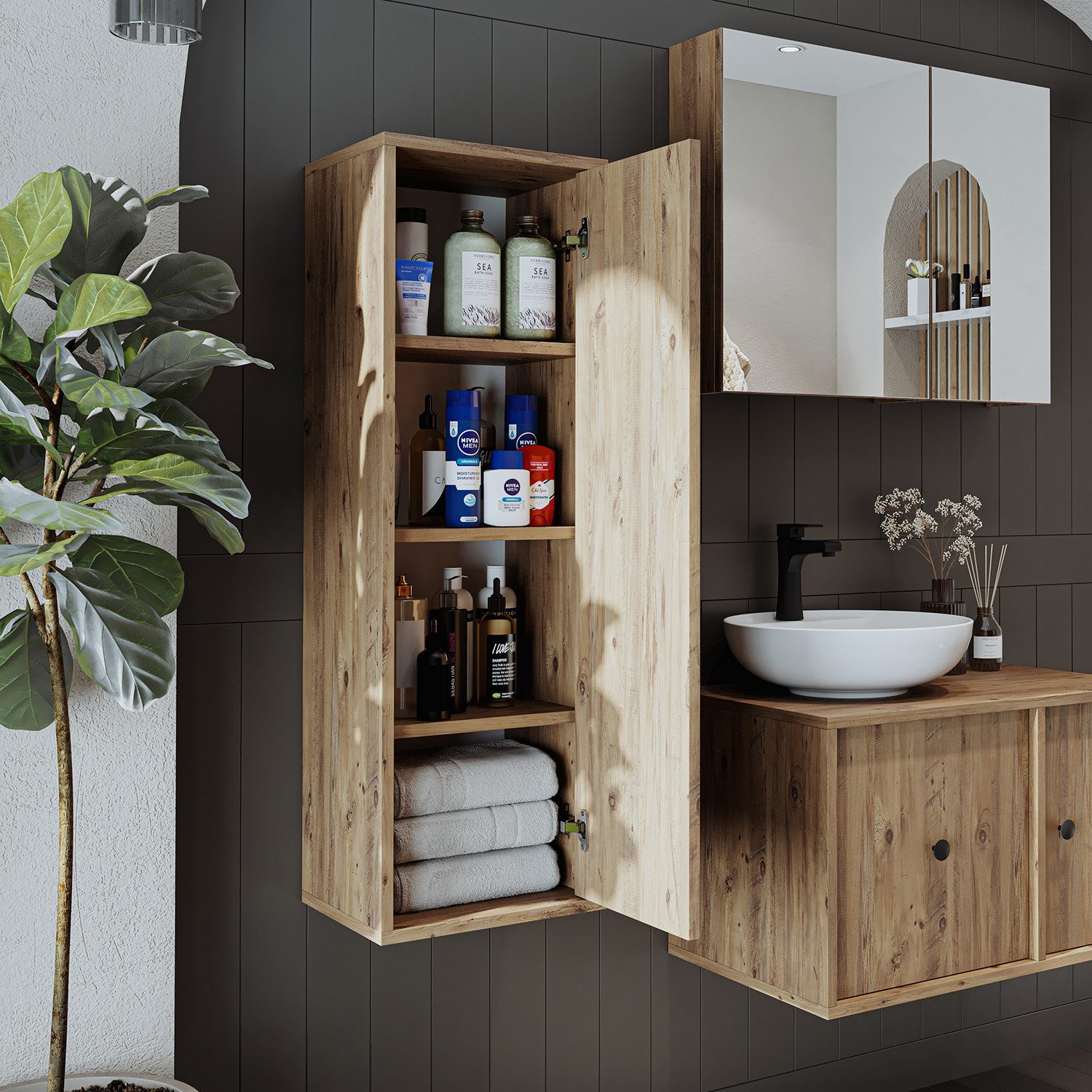 Roomart Badmöbel-Set GUSTO-ATL 120 cm, (Komplett-Set, günstig online kaufen