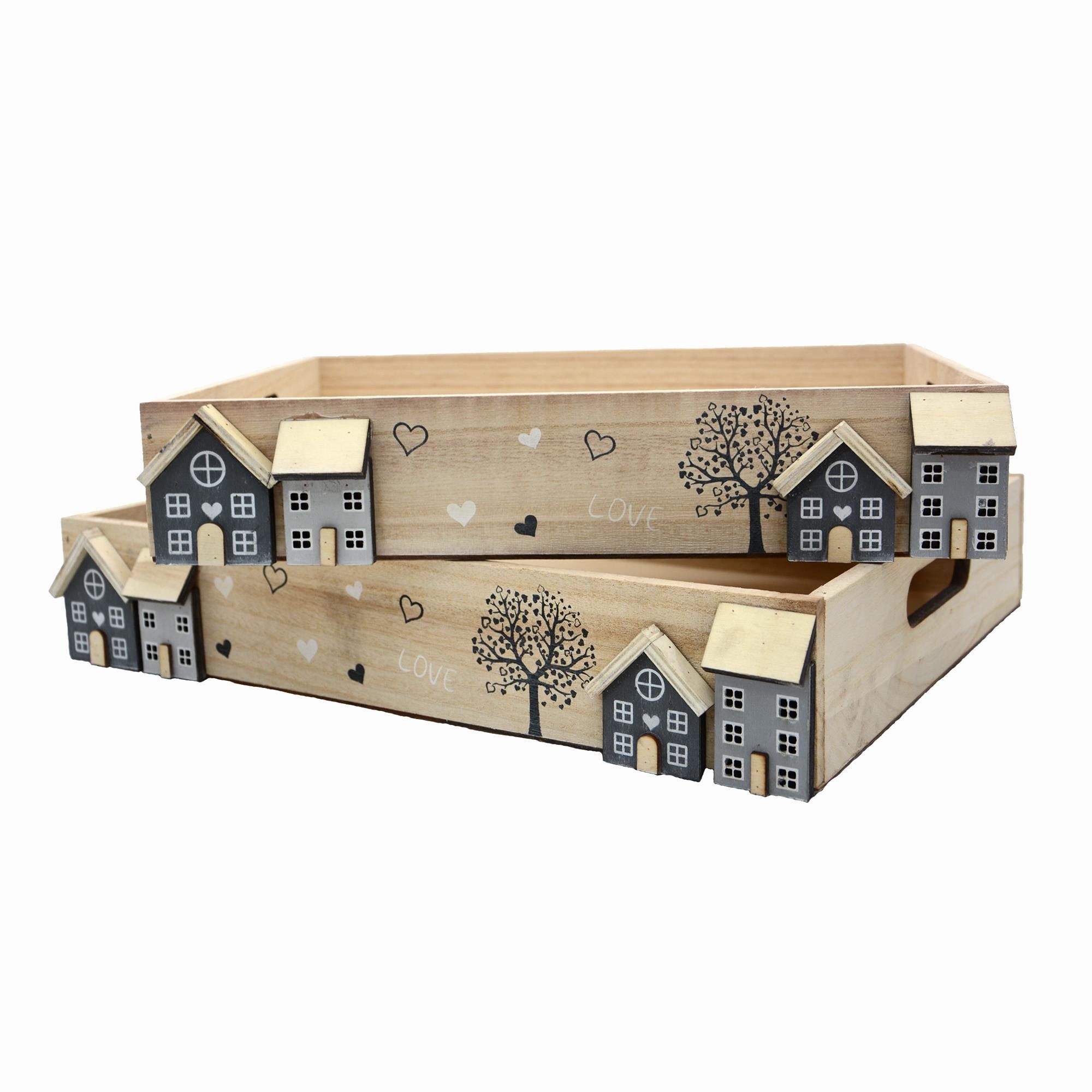 UNUS HOME Kerzentablett Holztabletts white-washed (2 günstig online kaufen