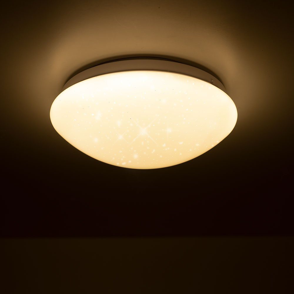 etc-shop LED Deckenleuchte, LED rund weiß verbaut, mit Warmweiß, Wohnzimmerleuchte fest LED-Leuchtmittel Deckenleuchte Deckenlampe