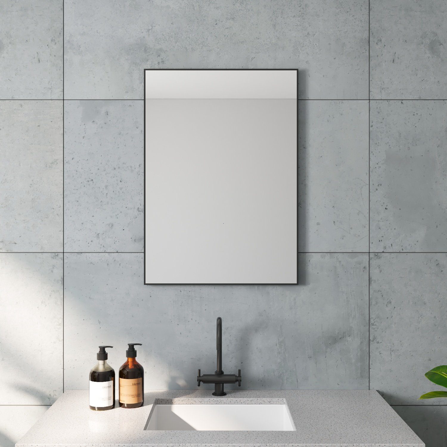 AQUABATOS Wandspiegel Spiegel Schwarz Bad Wand 50x70 60x80 100x60 cm eckig günstig online kaufen