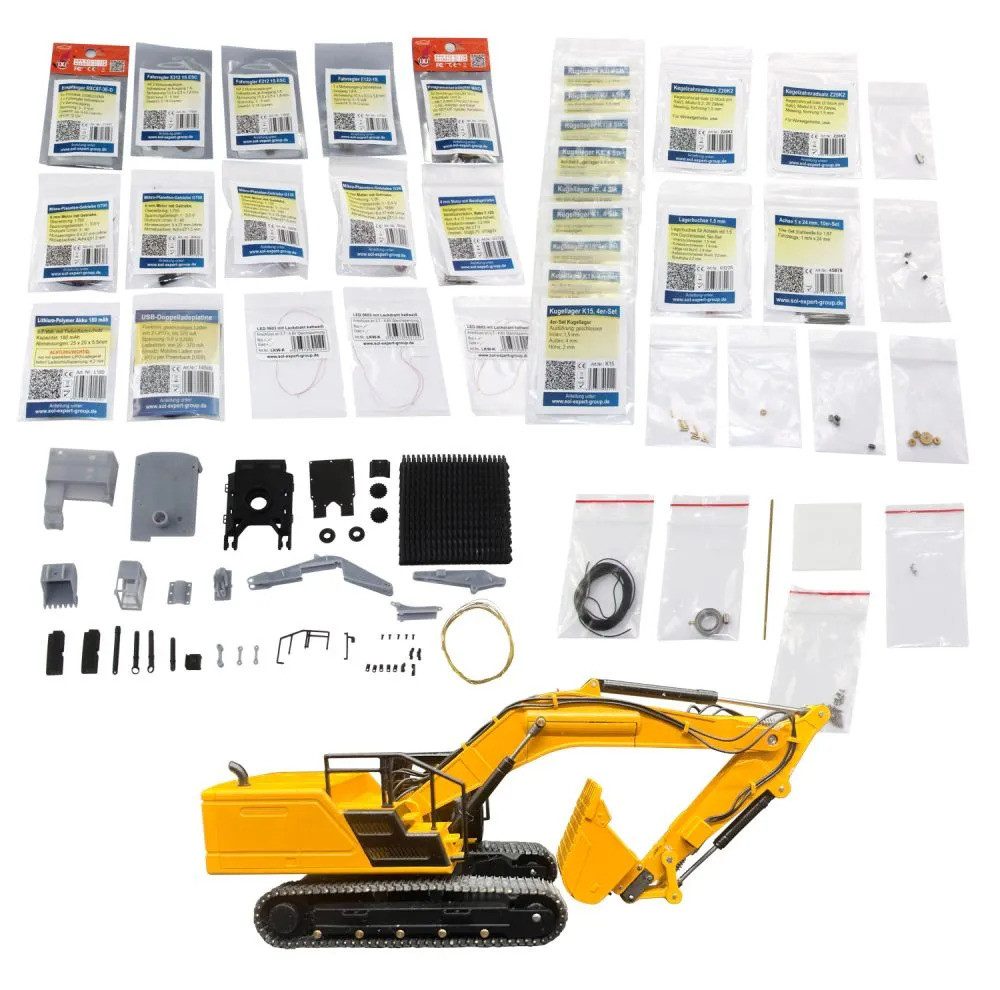 SOL-EXPERT group Modellbausatz Bausatz Komplettset VA Raupenbagger 336, inkl. Elektronik und Modell