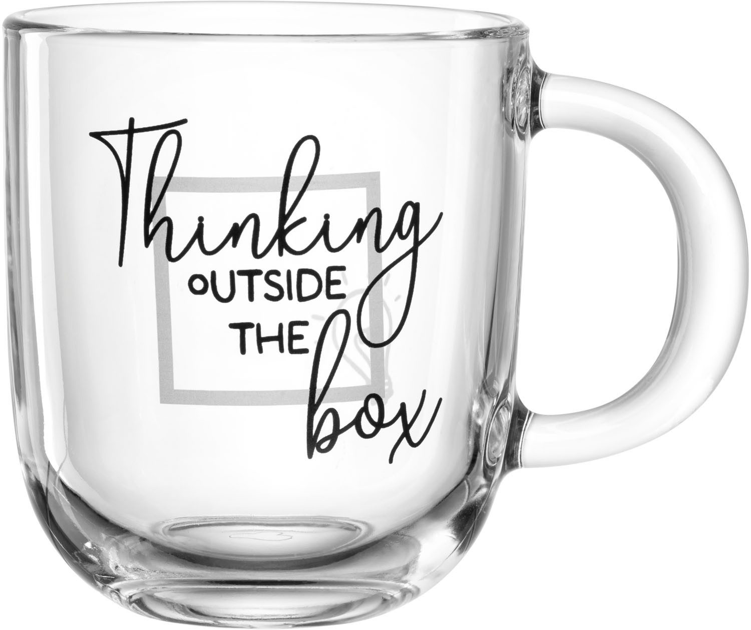 LEONARDO Tasse Becher "Thinking outside the box", 4er-Set, UFFICIO, 4-tlg., Glas, spülmaschinengeeignet