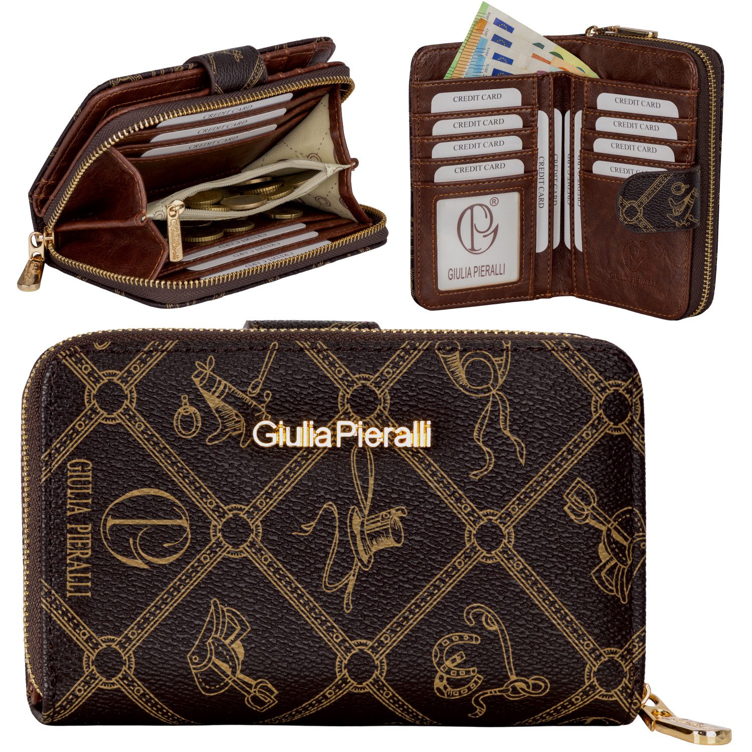 Geldbörse Damen Geldbörse Portemonnaie Giulia Pieralli Kunstleder Geschenkbox
