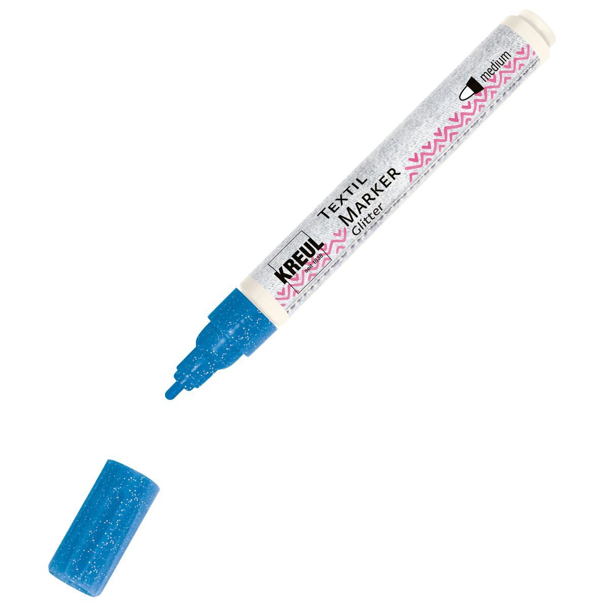 Textilmarker KREUL Textilmarker Glitter medium blau