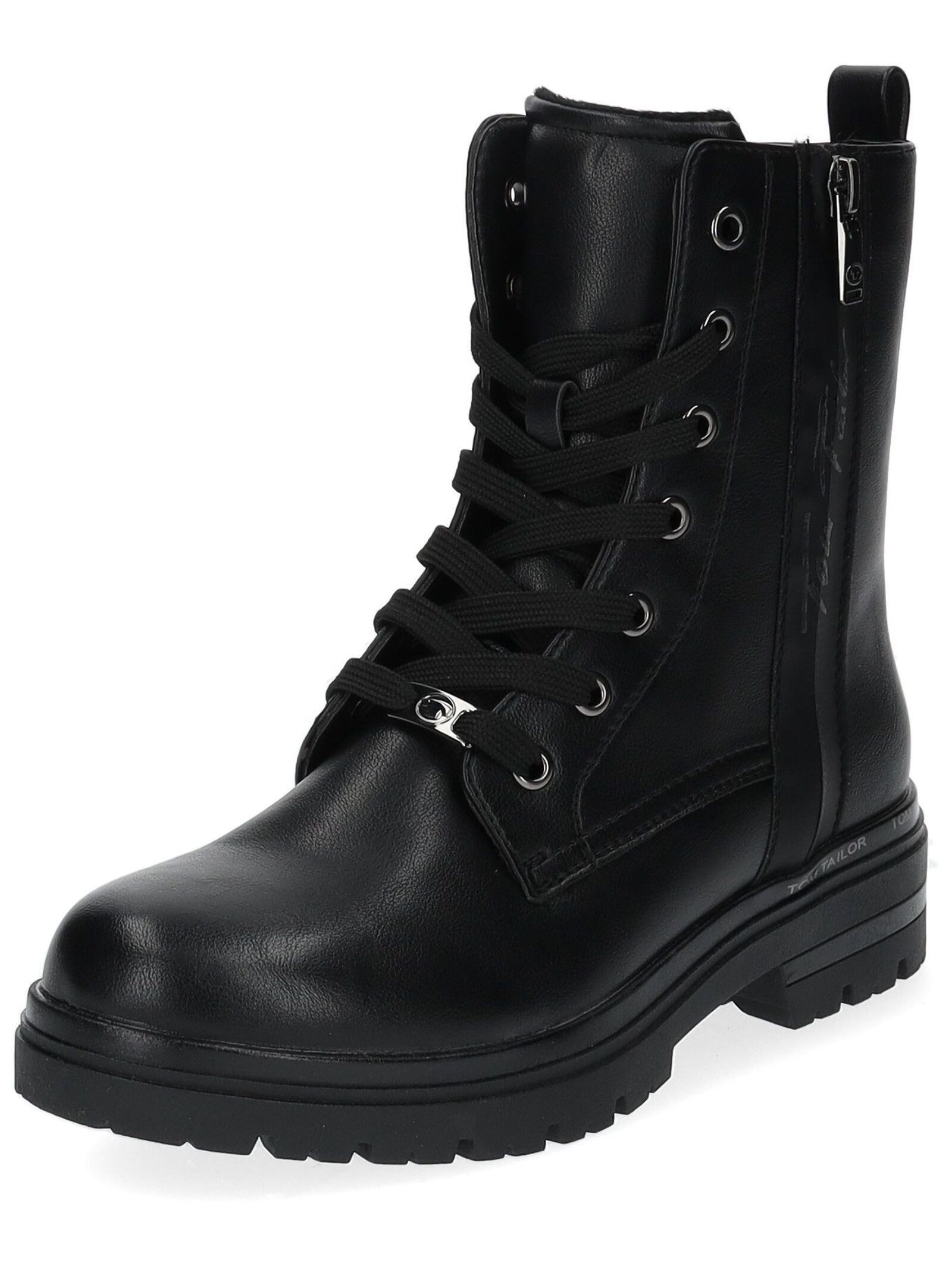 TOM TAILOR Tom Tailor Stiefelette Lederimitat Schnürstiefelette