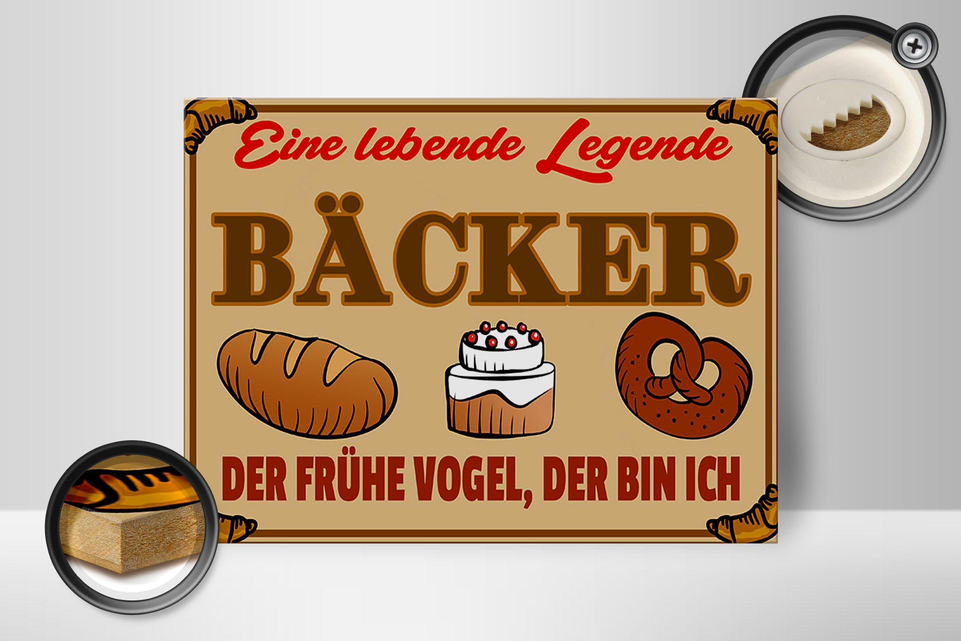Femer GmbH Holzbild Essen 40x30cm Lebende günstig online kaufen
