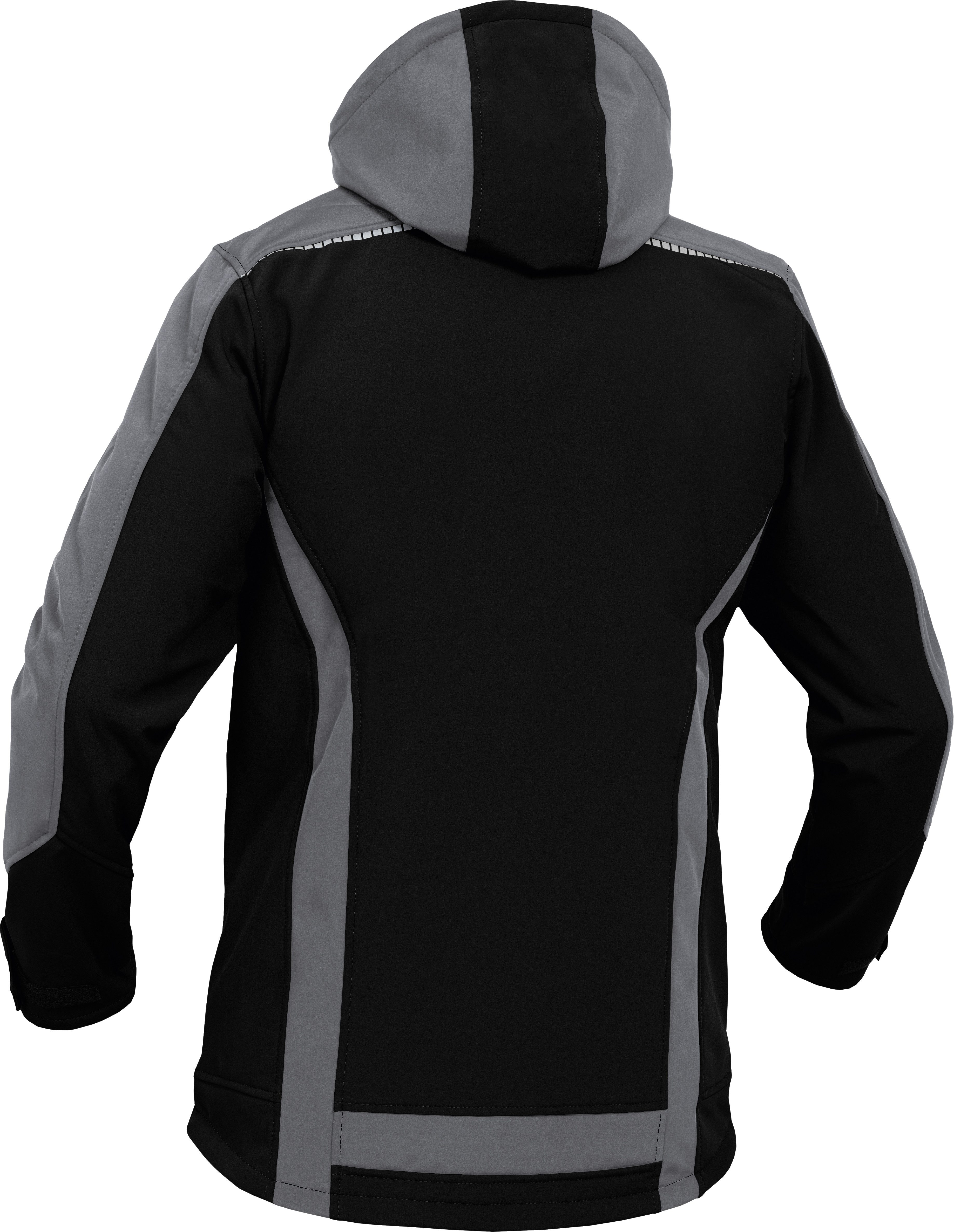 Leibwächter Softshelljacke Flex-Line Herren Übergangsjacke mit Kapuze (atmungsaktive Regenjacke, wasserdichte Softshell Arbeitsjacke) robustes 3-Lagenlaminat-Softshell, Reflektoren für gute Sichtbarkeit