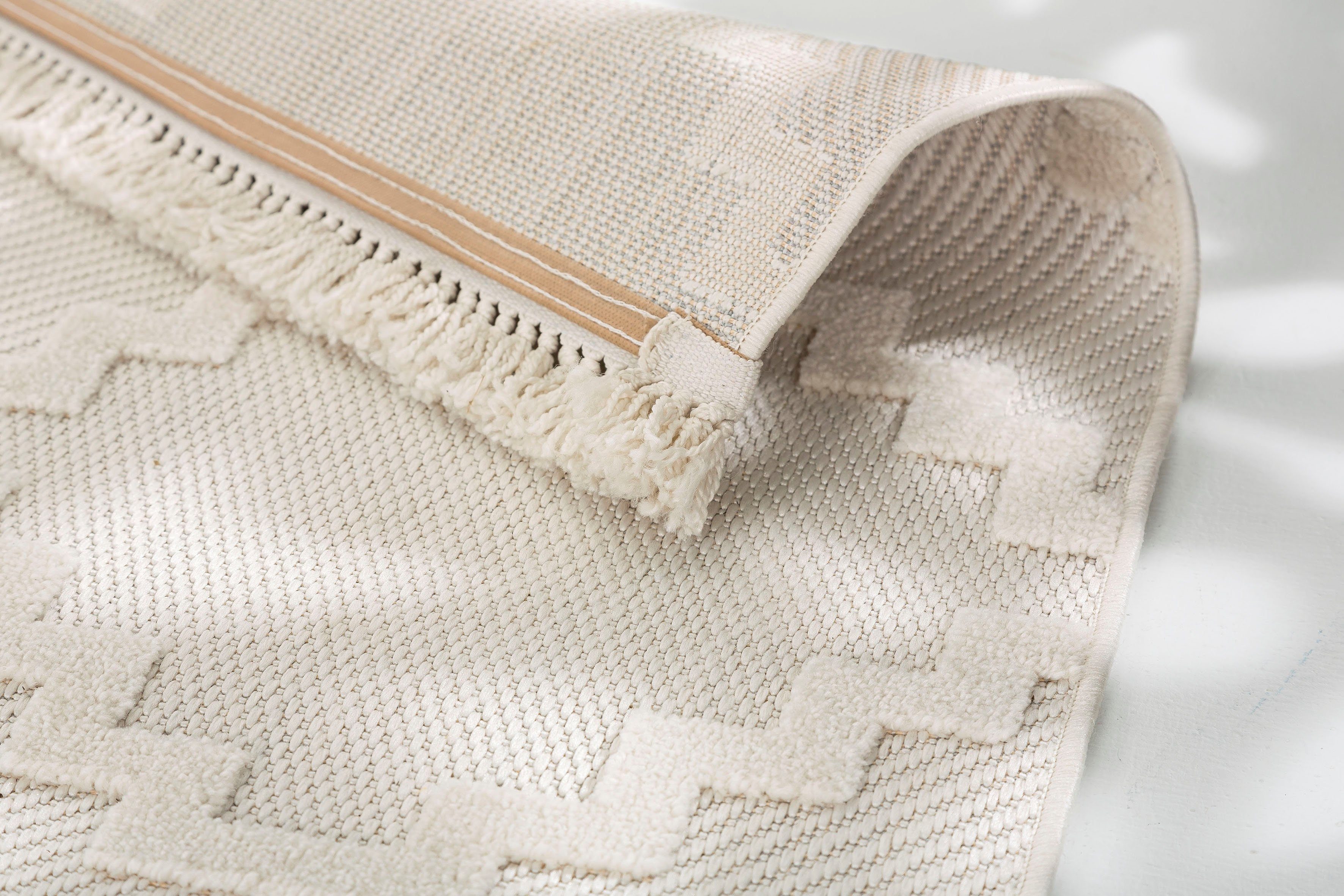 SCHÖNER WOHNEN-Kollektion Teppich Summer 6352, rechteckig, Höhe: 6 mm, In- und Outdoor geeignet, Hoch Tief Struktur, Robuster Teppich