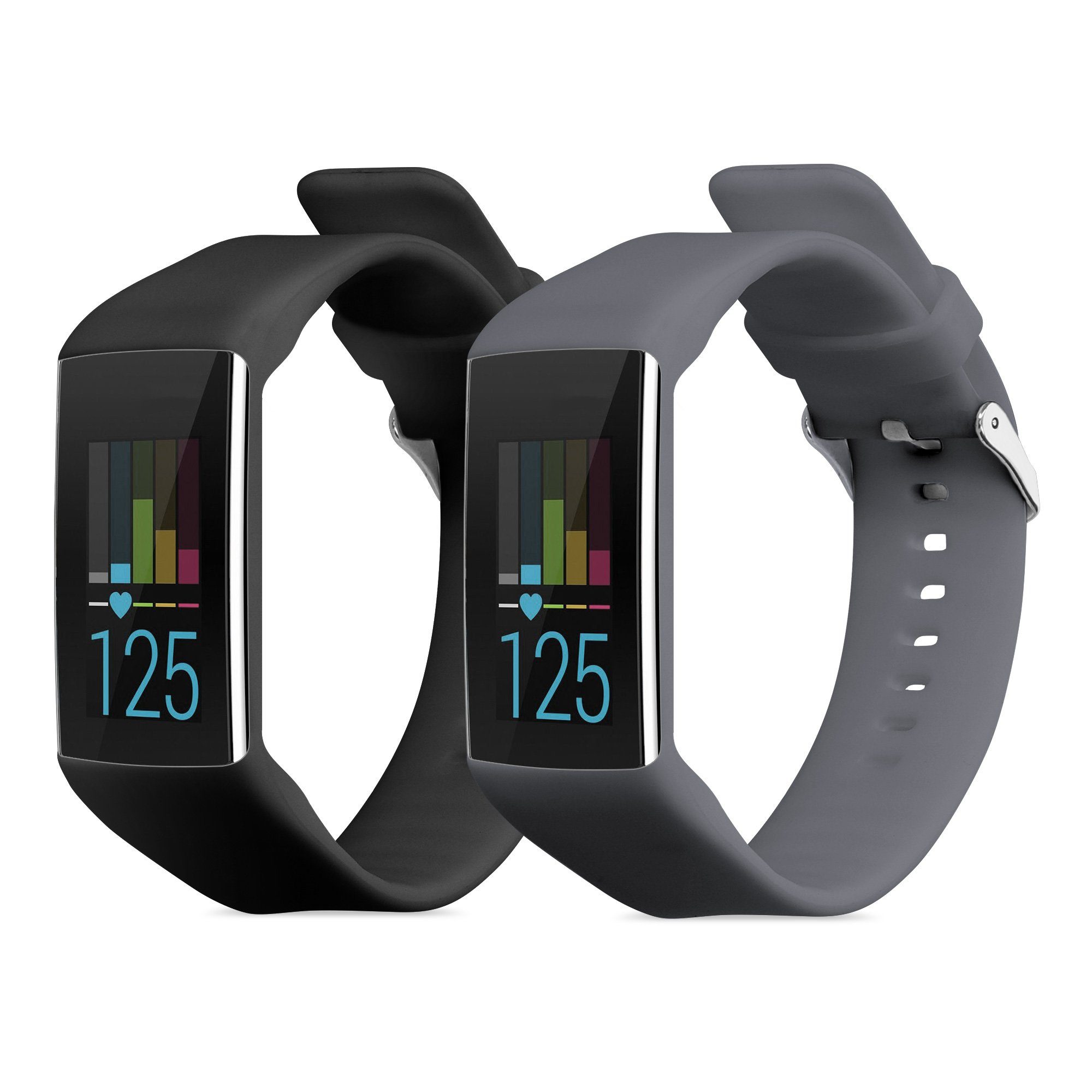 kwmobile Uhrenarmband 2x Uhrenarmband für Polar A360 / A370 Armband, Fitnesstracker Band Set aus TPU Silikon - Ersatzarmband Smartwatch