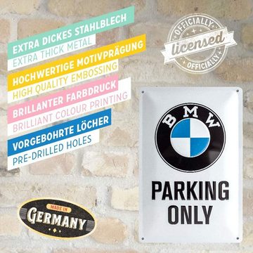 Nostalgic-Art Metallschild Blechschild 20 x 30cm - BMW - Parking Only White