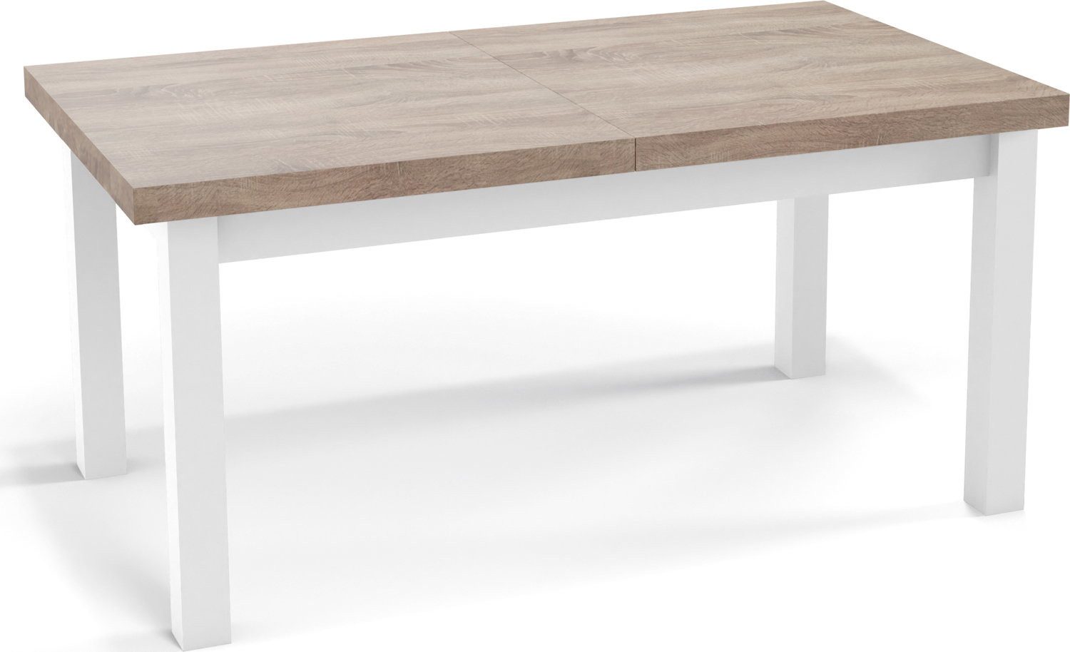 WFL GROUP Esstisch Avena ausziehbar rechteckig modern mit weißen Holzbeinen (MADE IN EU, 5 Gr. – 120/140/160/170/200 cm ausziehbar auf 160/180/210/250/300 cm), platzsparender Tisch in Holzoptik für Küche, Esszimmer oder Wohnzimmer