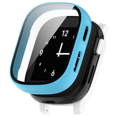 Wigento Smartwatch-Hülle Für Xplora X6 Play / X6 Children Schutz Hülle + 3D Hart Glas Blau