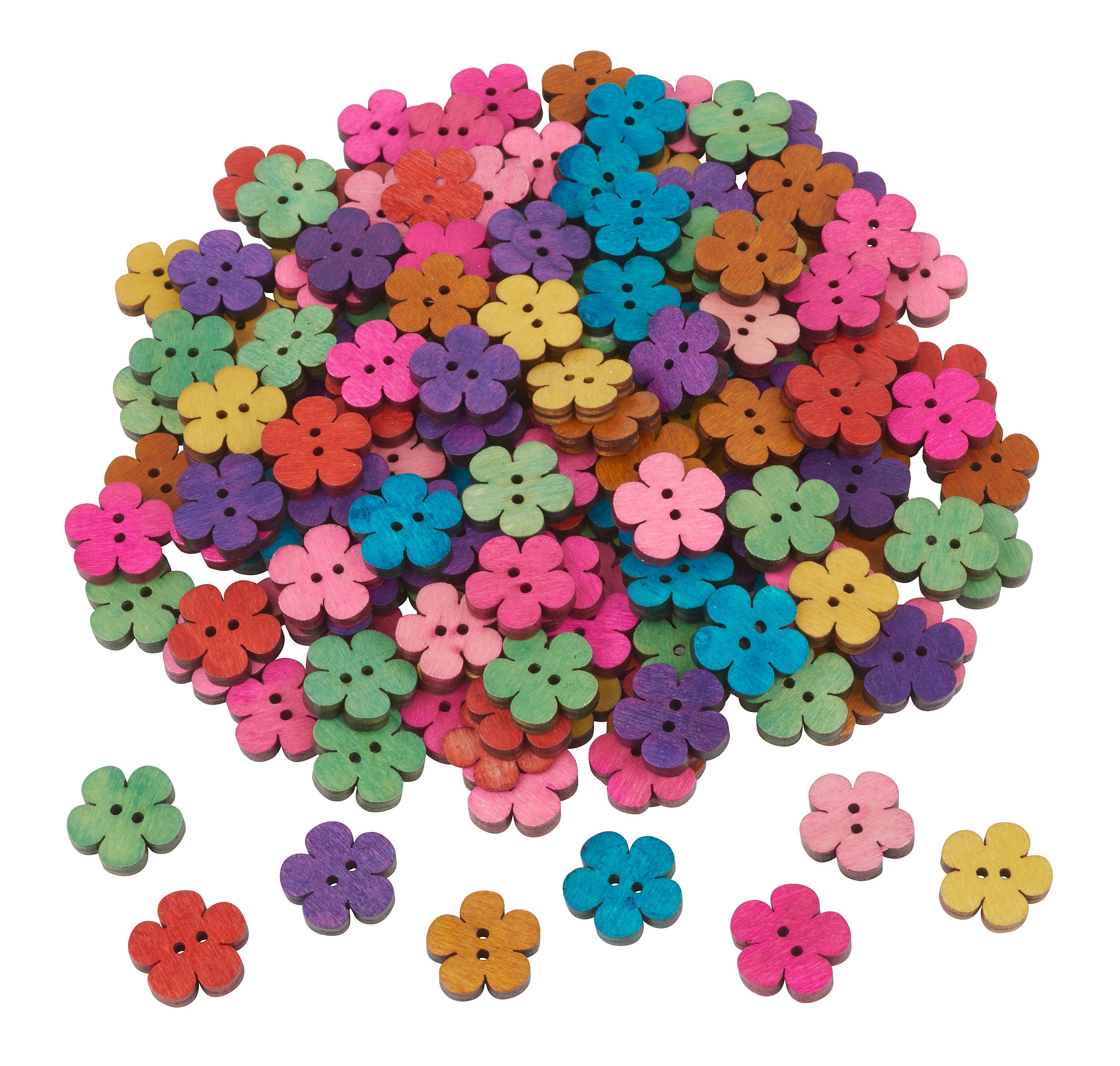 VBS XXL Knopf Blumen, 160 Stück