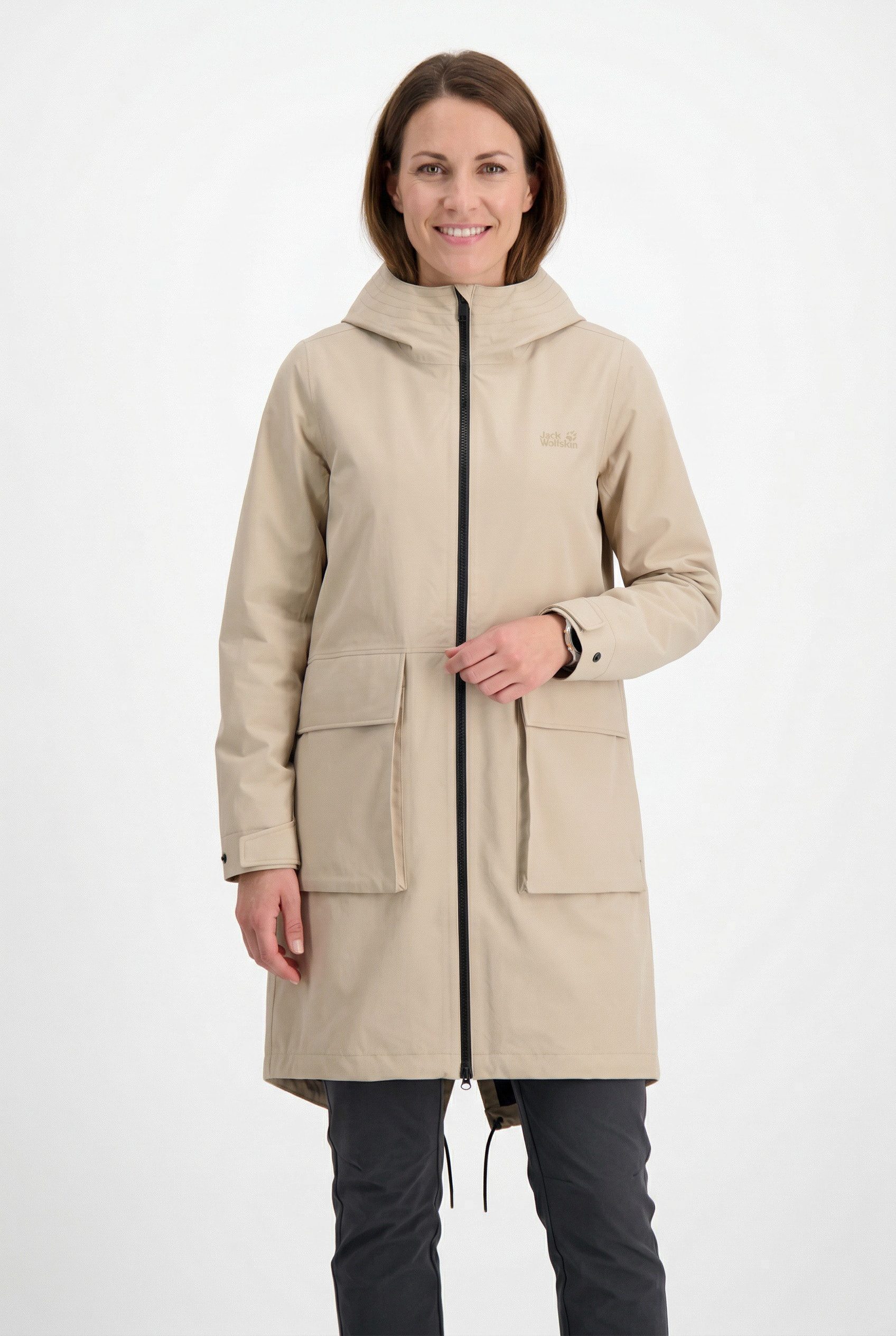 Jack Wolfskin Funktionsmantel NABUR 2L COAT W Wasserdicht, atmungsaktiv, Übergangsjacke