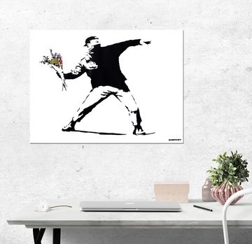 Close Up Poster Banksy Poster Graffiti Throwing Flowers 59 x 42 cm