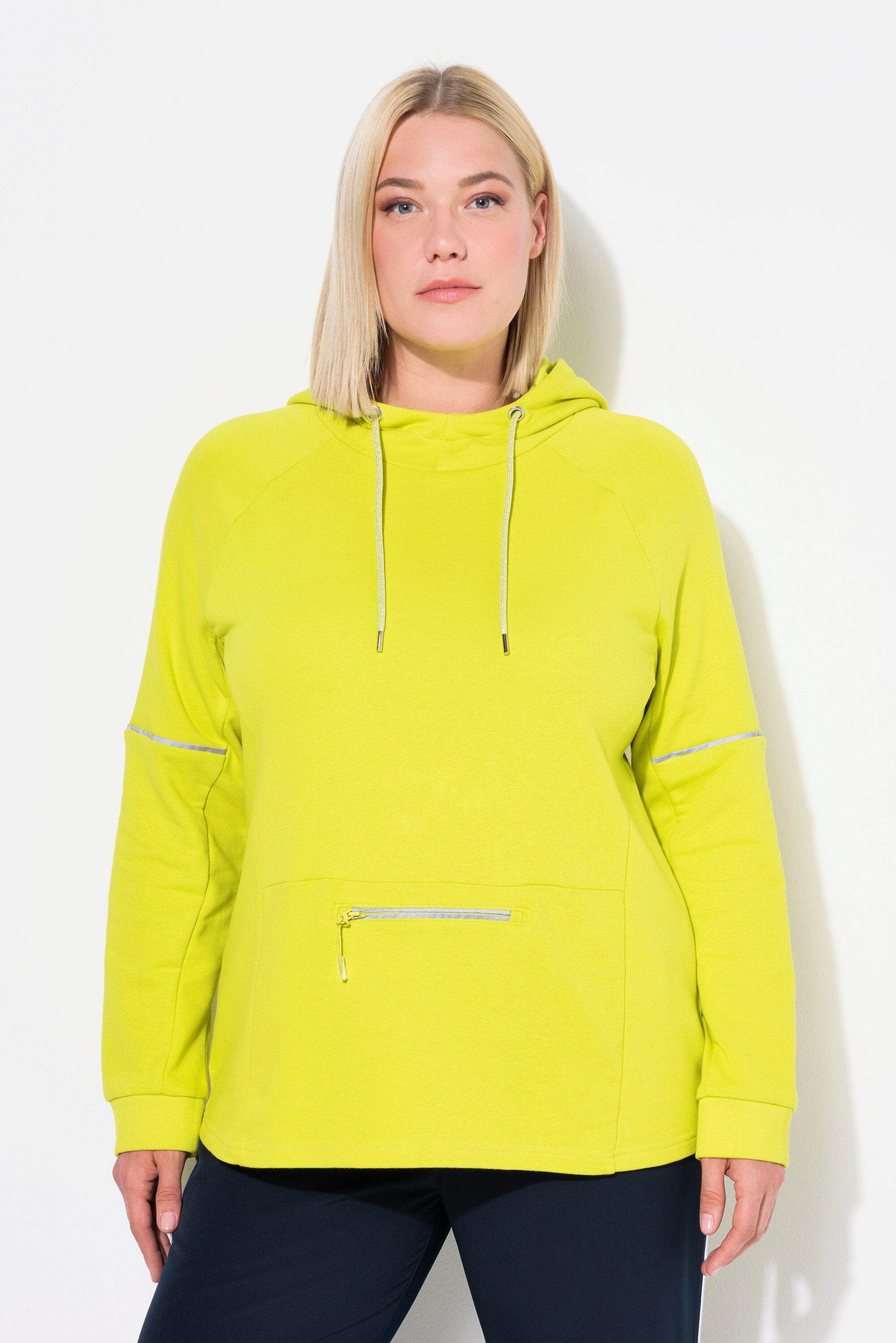 Sweatshirt Hoodie Reflektorpipings Kapuze Zipptasche Langarm