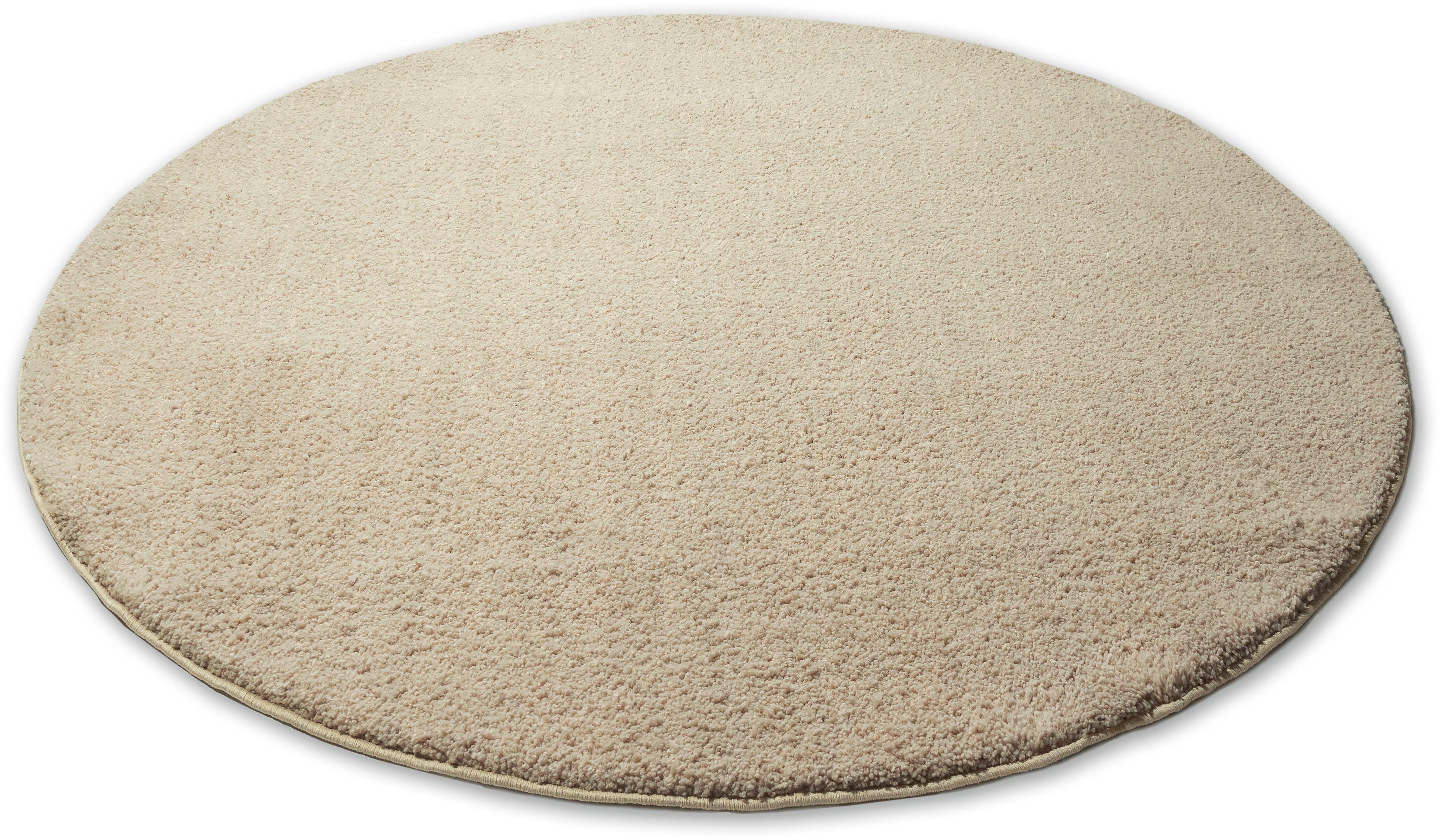 Hochflor-Teppich Ilvi, andas, rund, Höhe: 31 mm, extra flauschig, Mikrofaser, einfarbig, weich sand